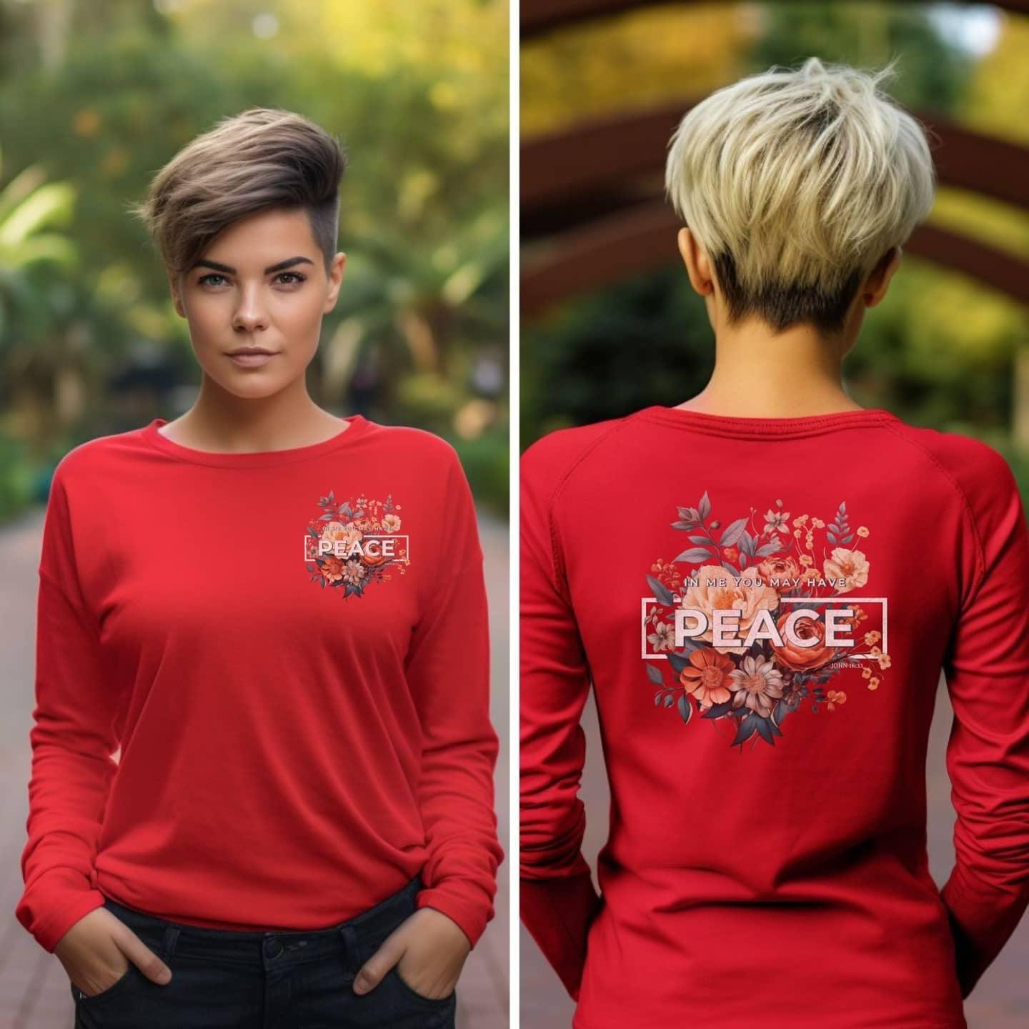 In Me You May Have Peace Women’s Long Sleeve Tee - JT Footprint Apparel