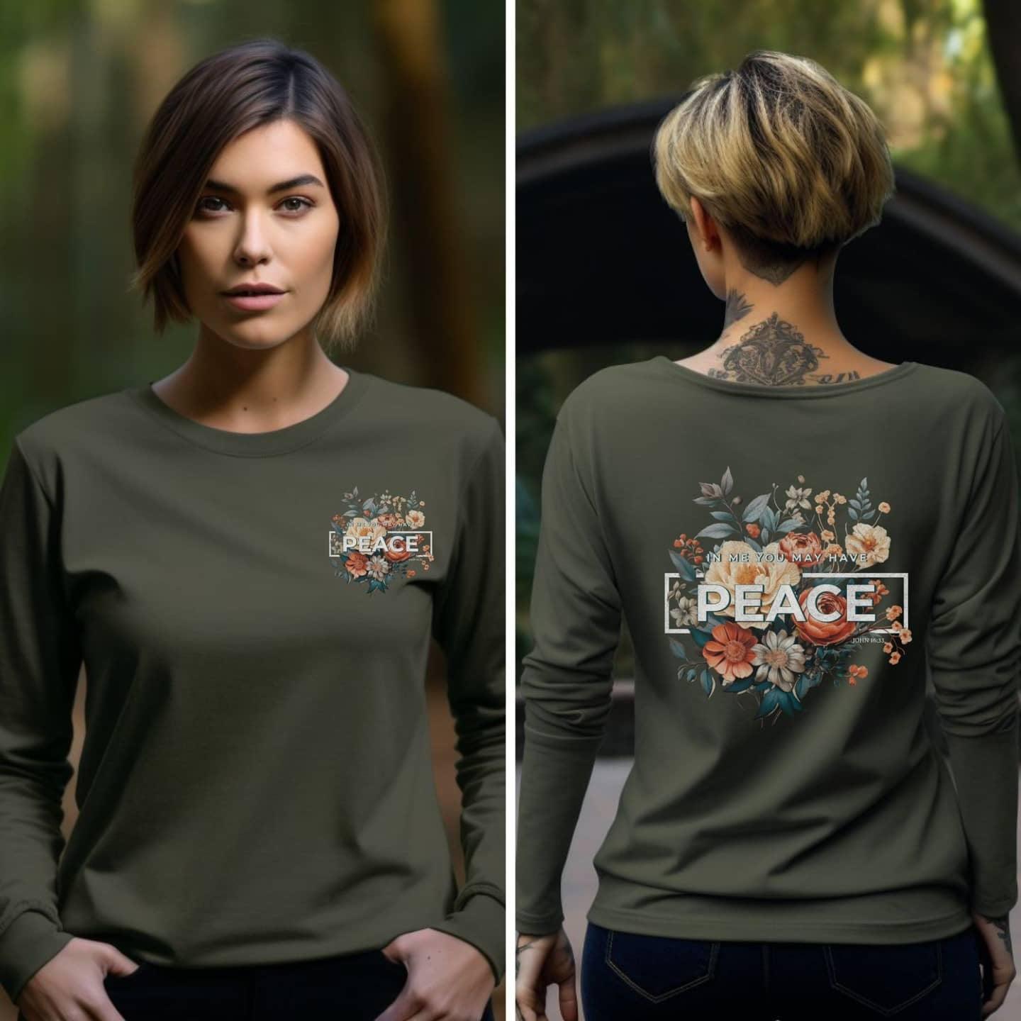 In Me You May Have Peace Women’s Long Sleeve Tee - JT Footprint Apparel