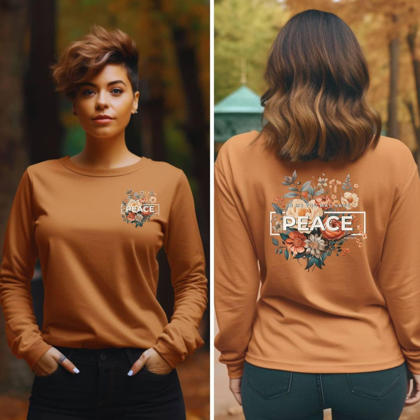 In Me You May Have Peace Women’s Long Sleeve Tee - JT Footprint Apparel