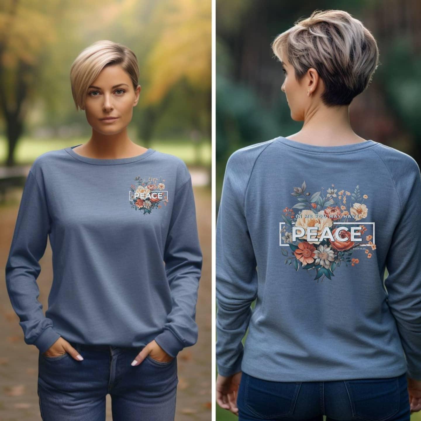 In Me You May Have Peace Women’s Long Sleeve Tee - JT Footprint Apparel