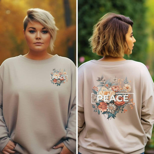 In Me You May Have Peace Women’s Plus Long Sleeve Tee - JT Footprint Apparel