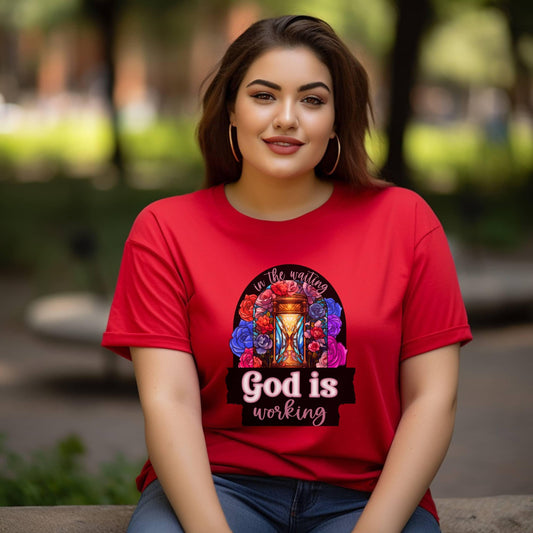 In The Waiting God Is Working Women’s Plus Tee - JT Footprint Apparel