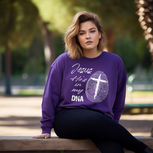 Jesus Is In My DNA Women’s Sweatshirt - JT Footprint Apparel