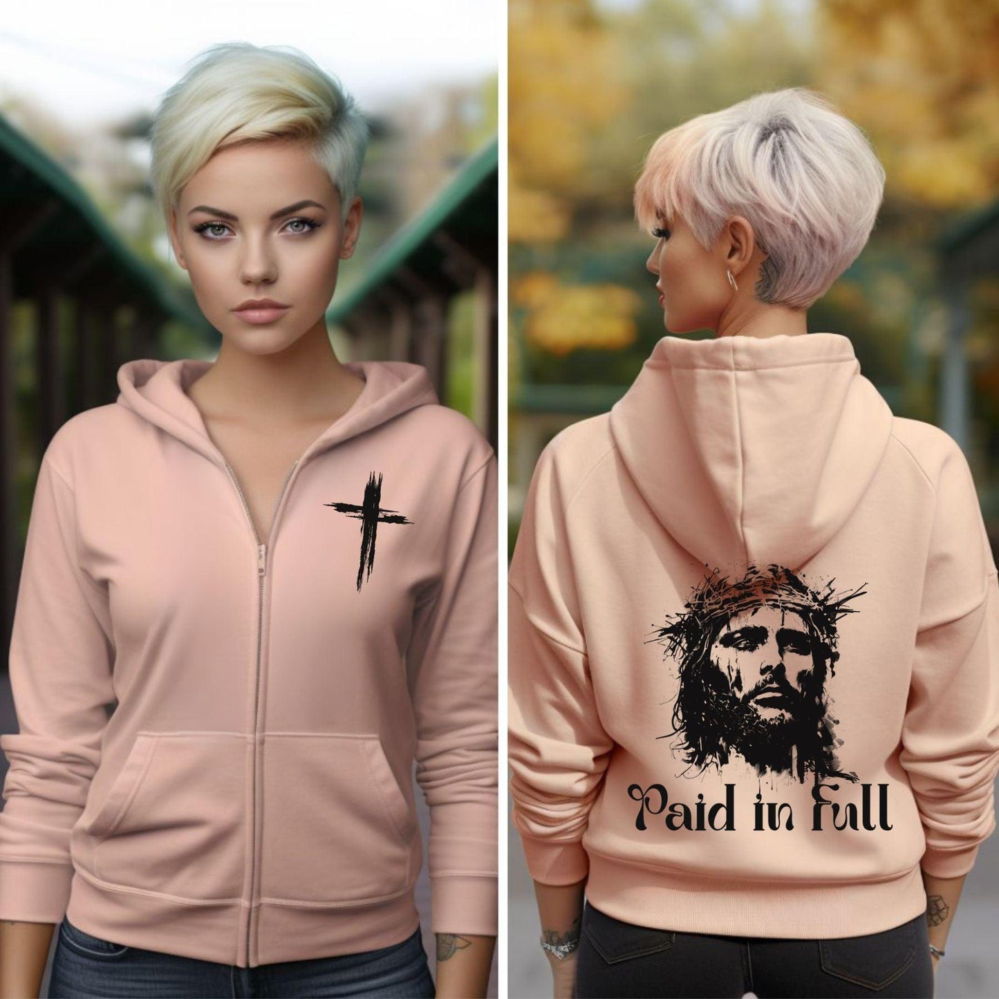 Jesus Paid In Full Easter Women’s Unisex ZipUp Hoodie - JT Footprint Apparel