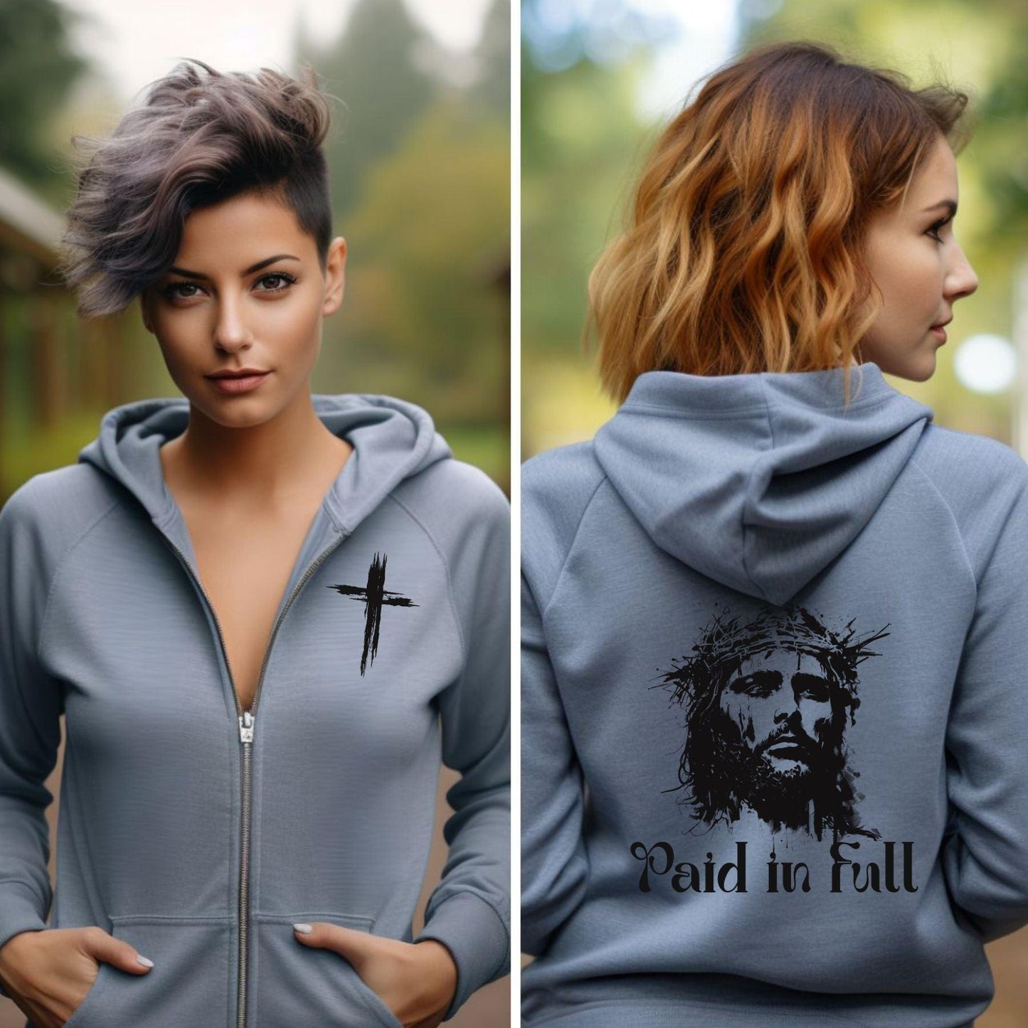 Jesus Paid In Full Easter Women’s Unisex ZipUp Hoodie - JT Footprint Apparel