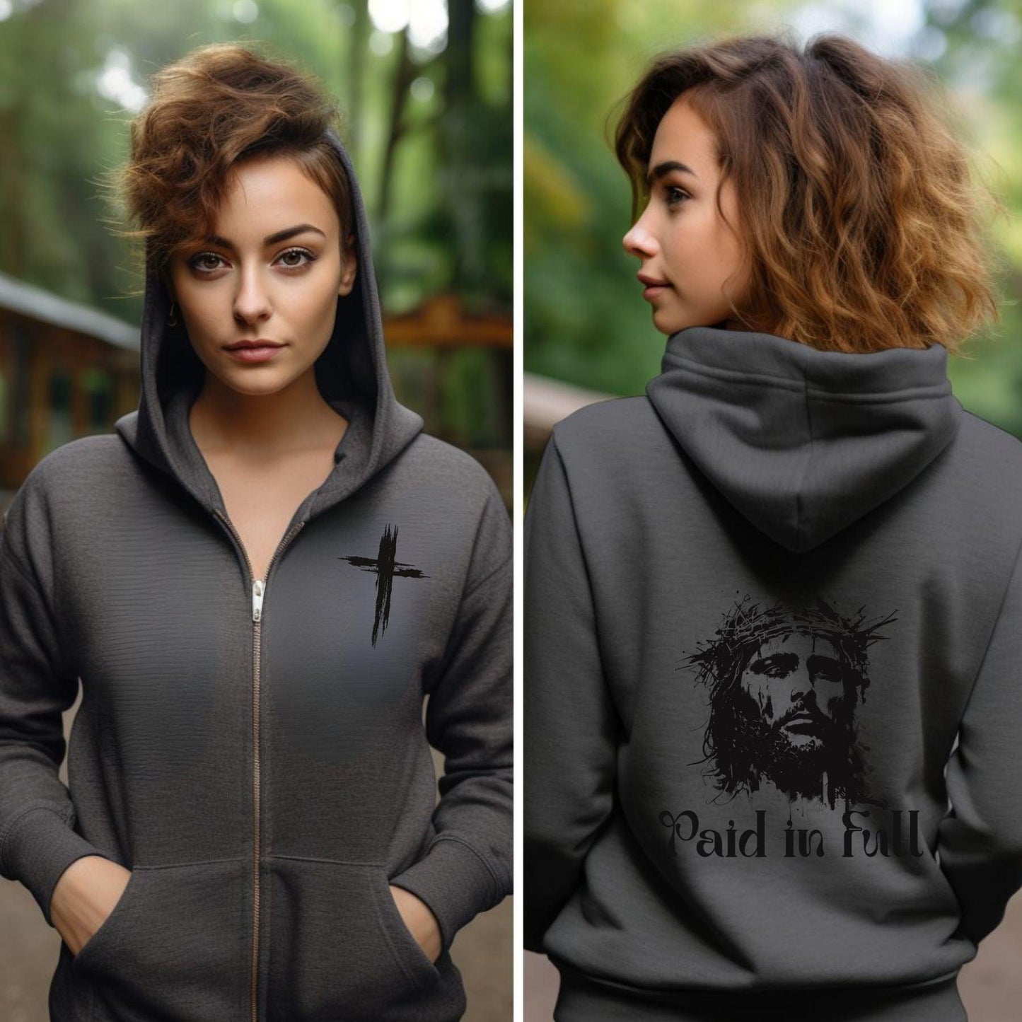 Jesus Paid In Full Easter Women’s Unisex ZipUp Hoodie - JT Footprint Apparel