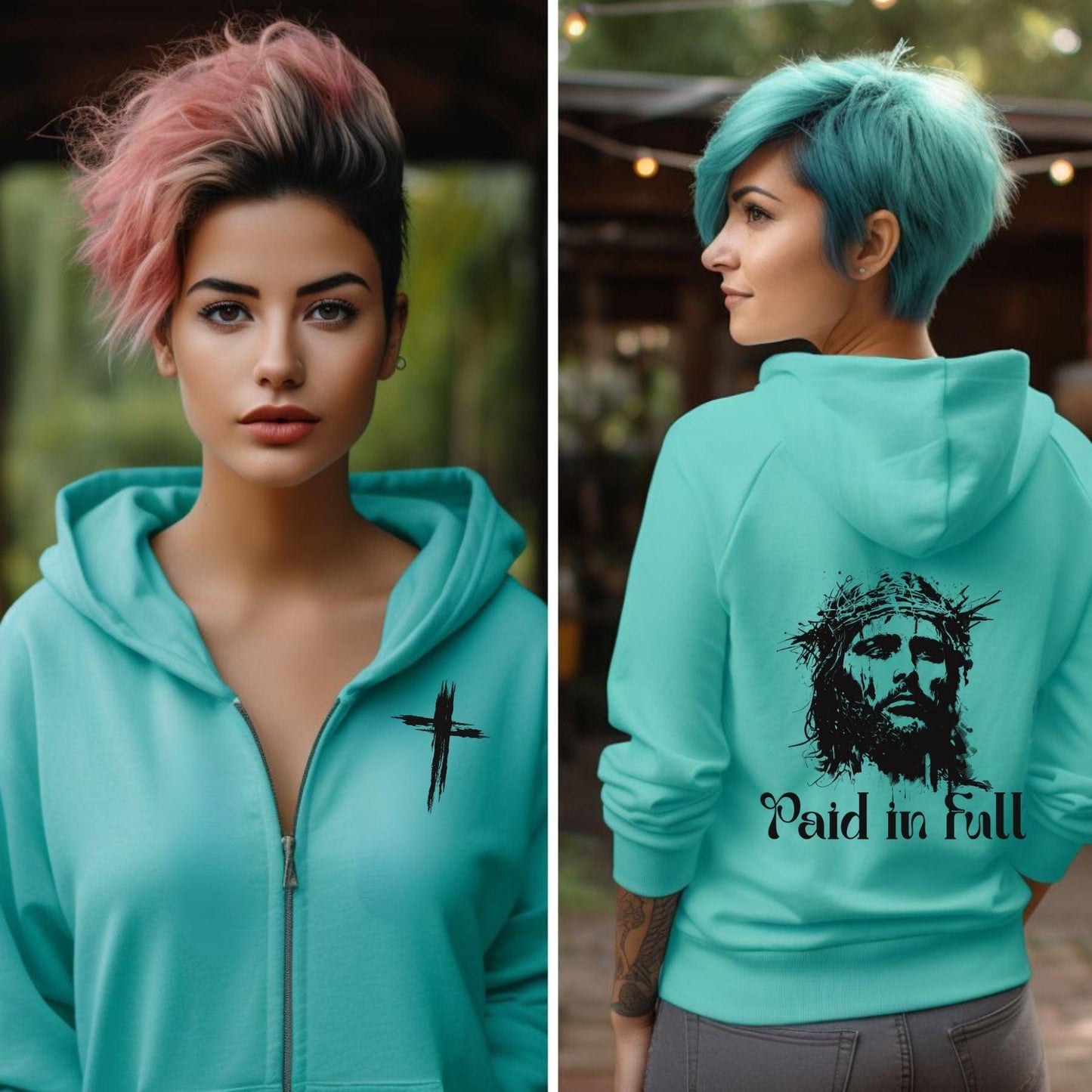 Jesus Paid In Full Easter Women’s Unisex ZipUp Hoodie - JT Footprint Apparel