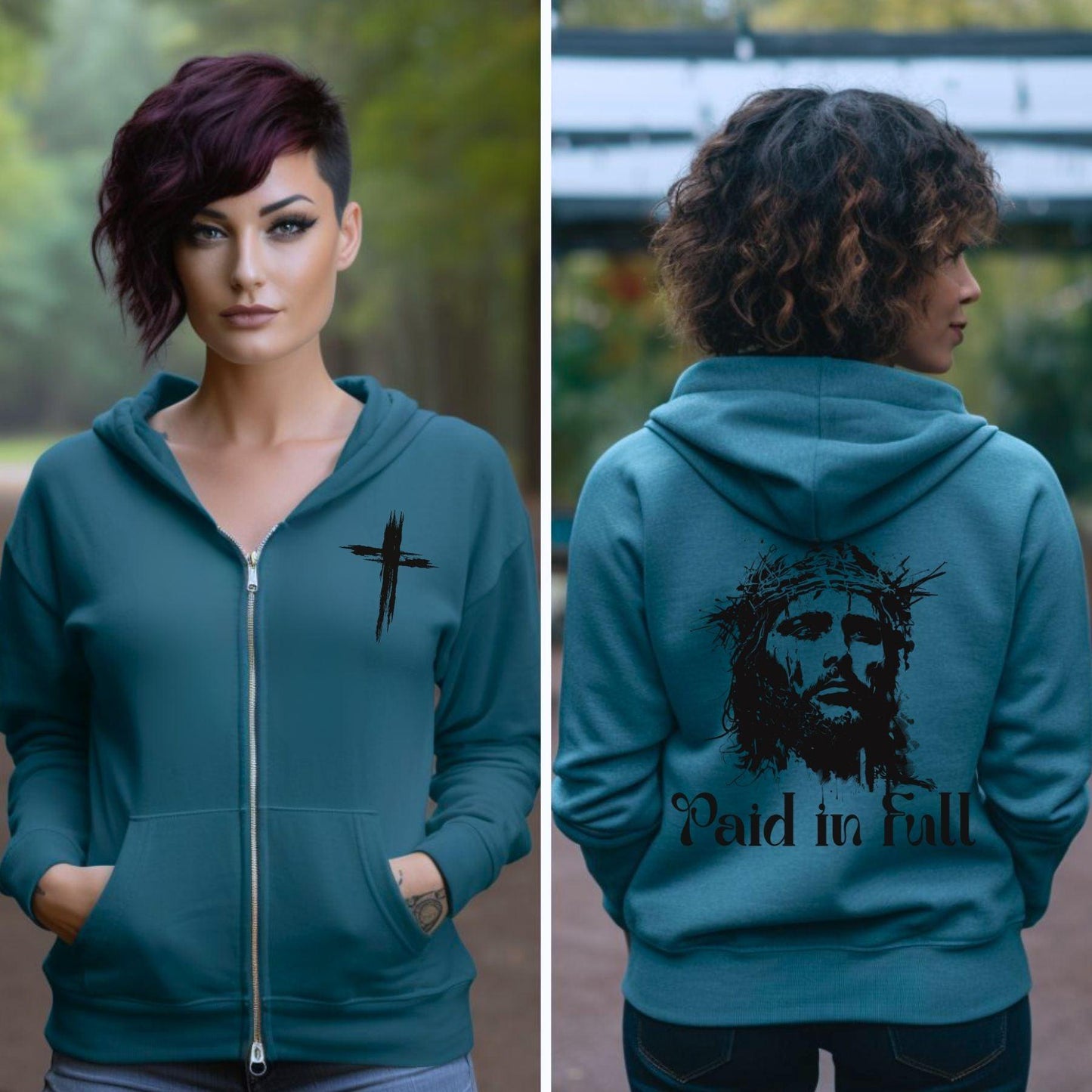 Jesus Paid In Full Easter Women’s Unisex ZipUp Hoodie - JT Footprint Apparel