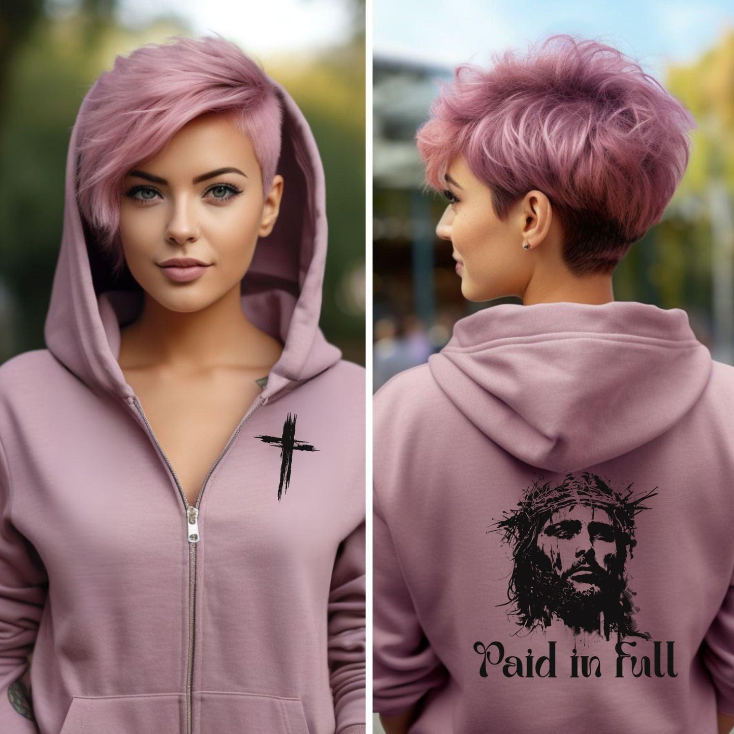 Jesus Paid In Full Easter Women’s Unisex ZipUp Hoodie - JT Footprint Apparel