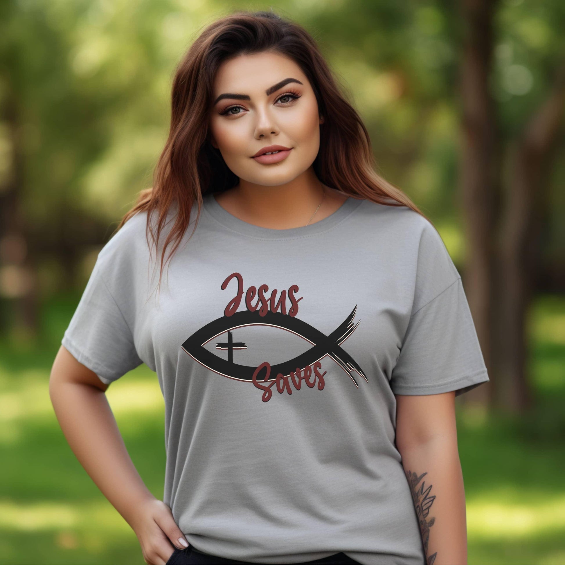 Jesus Saves Women’s Plus Tee - JT Footprint Apparel