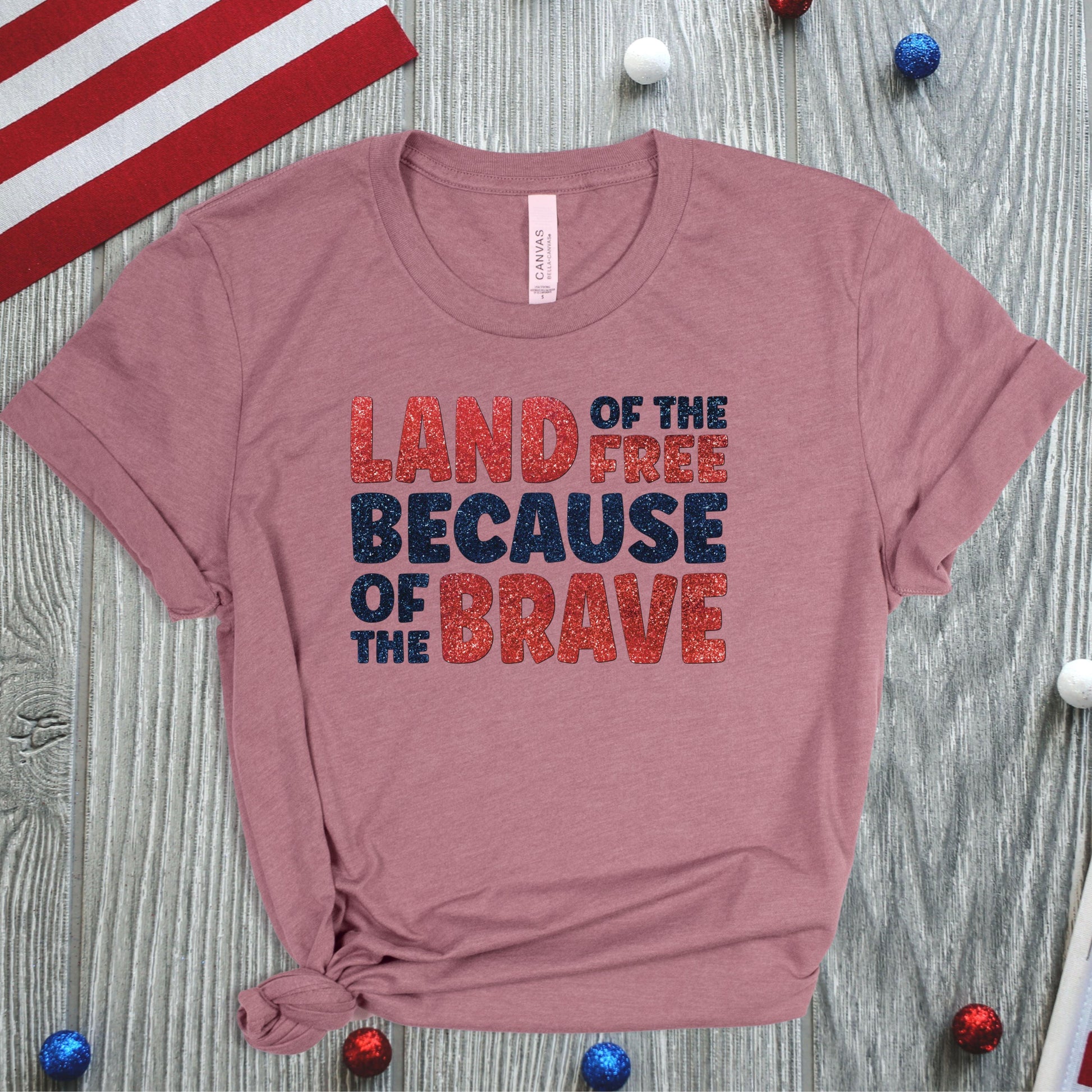 Land Of The Free Because Of The Brave Patriotic Women’s Tee - JT Footprint Apparel