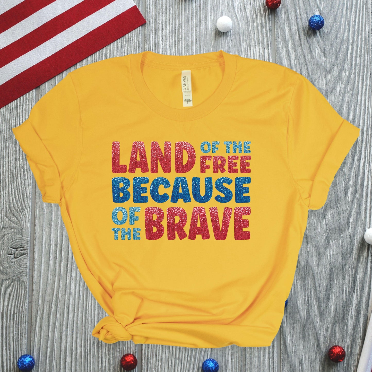 Land Of The Free Because Of The Brave Patriotic Women’s Tee - JT Footprint Apparel