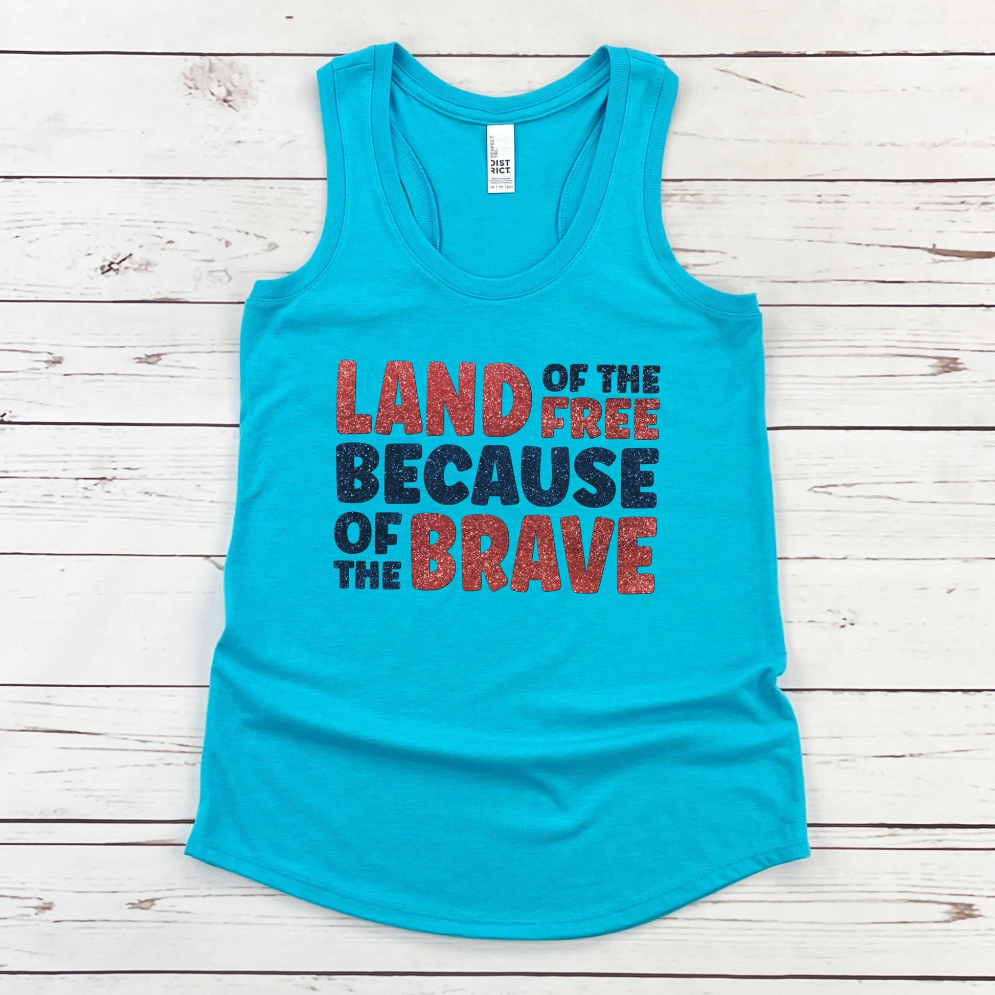 Land Of The Free Because Of The Brave Women’s Triblend Racerback Plus Tank - JT Footprint Apparel