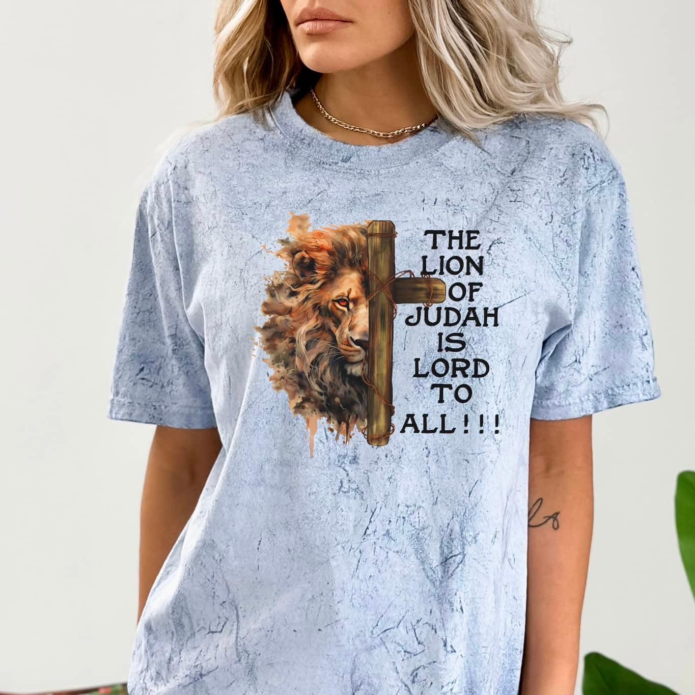 Lion of Judah Color Blast T Shirt - JT Footprint Apparel