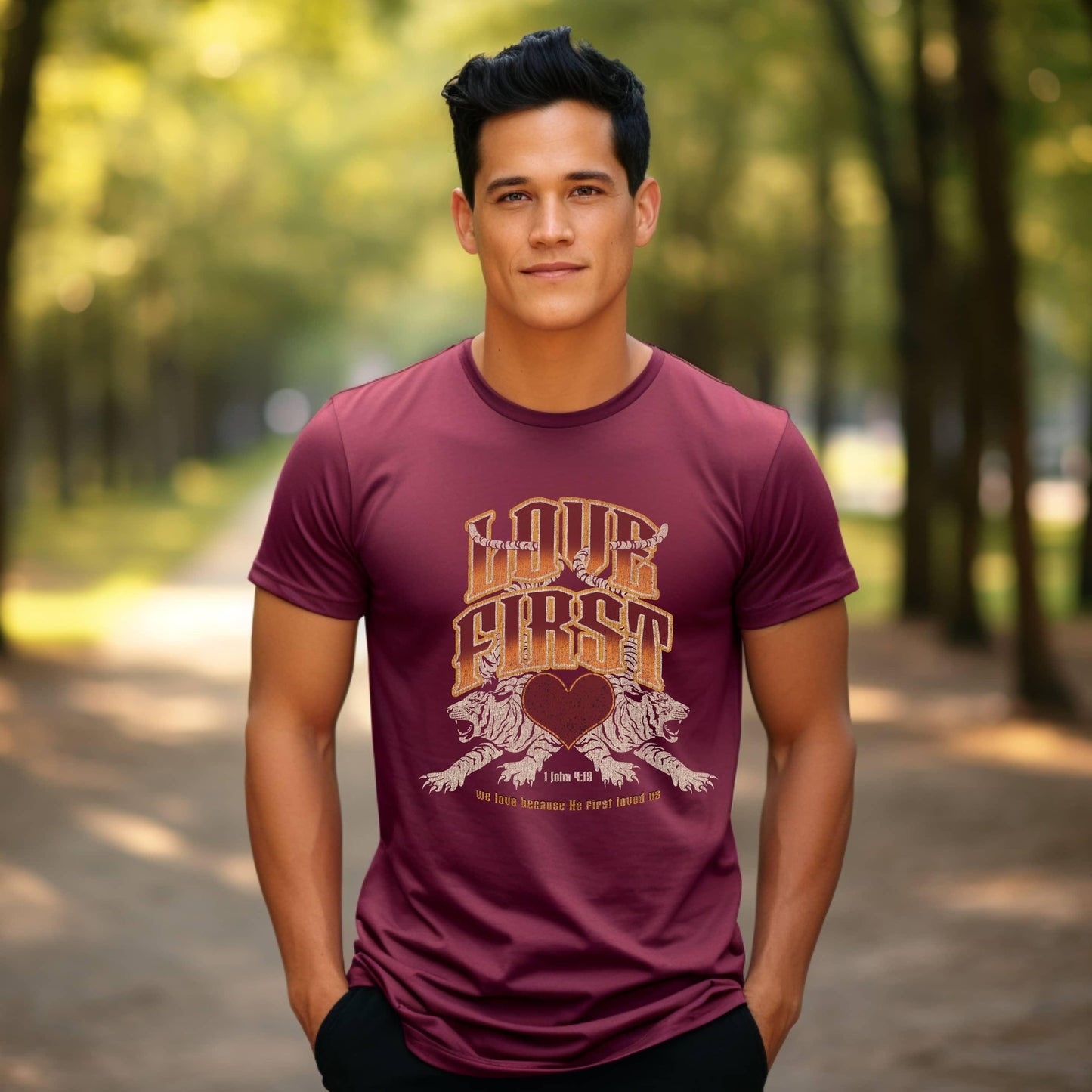 Love First We Love Because He First Loved Us Men’s Tee - JT Footprint Apparel