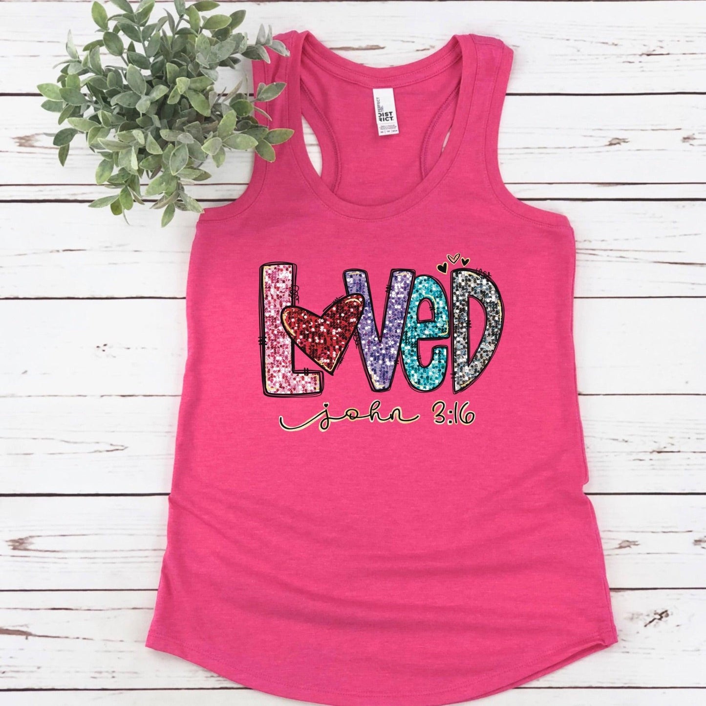 Loved John 3:16 Women’s Triblend Racerback Plus Tank - JT Footprint Apparel