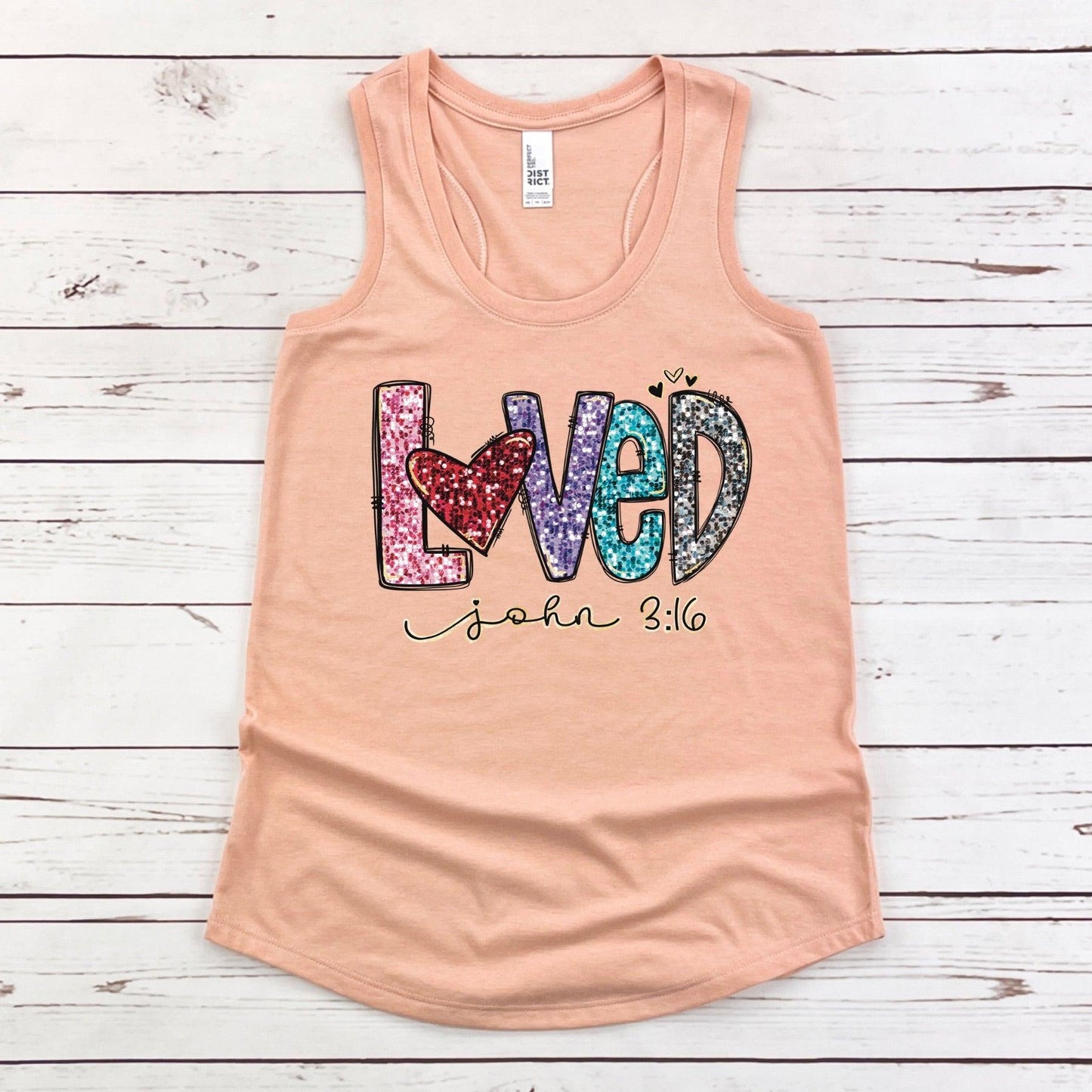 Loved John 3:16 Women’s Triblend Racerback Plus Tank - JT Footprint Apparel