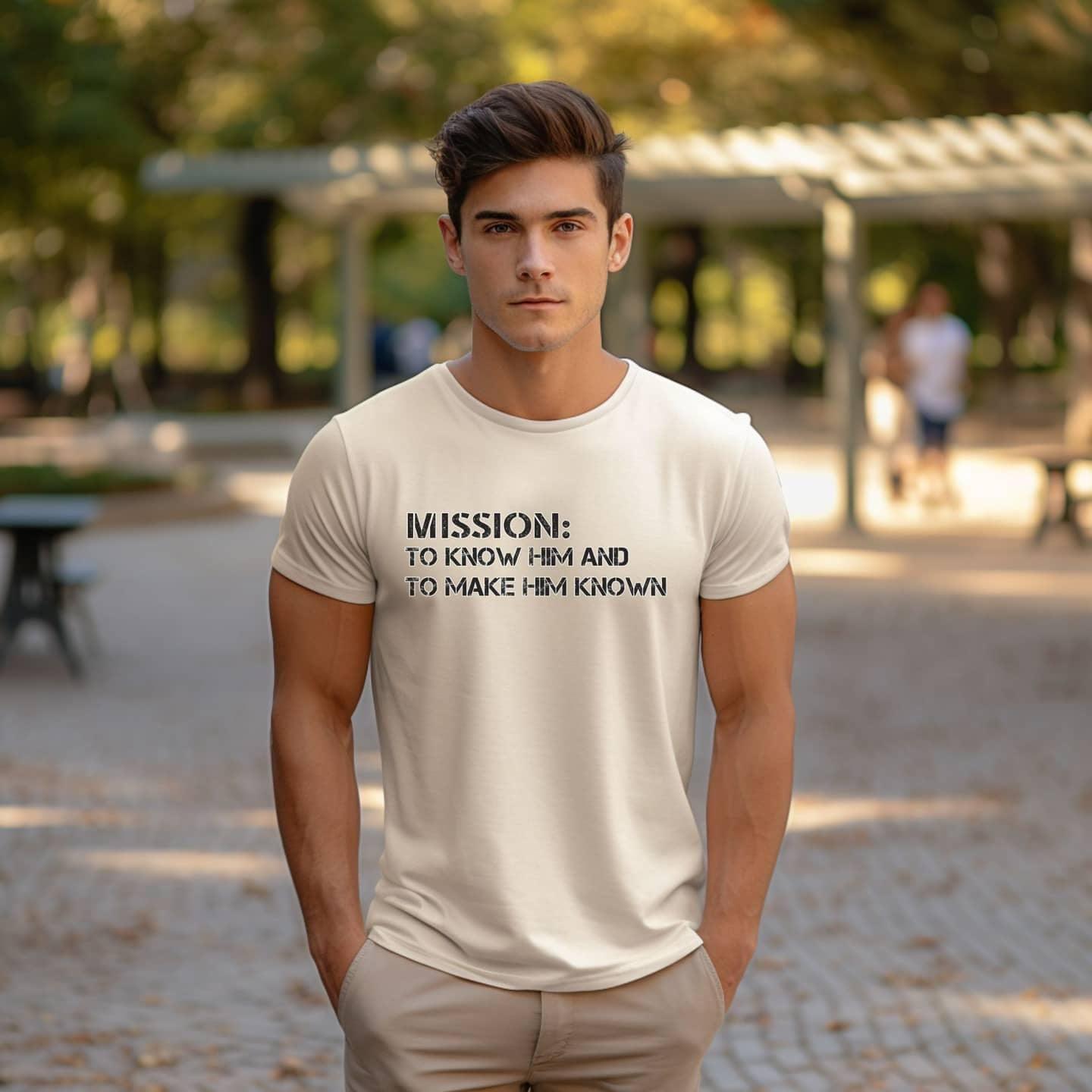 Mission: To Know Him and To Make Him Known Men’s T-Shirt - JT Footprint Apparel