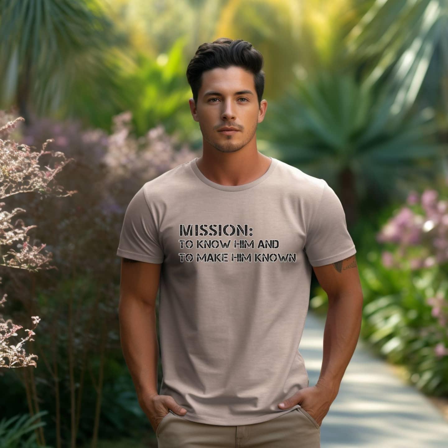 Mission: To Know Him and To Make Him Known Men’s T-Shirt - JT Footprint Apparel