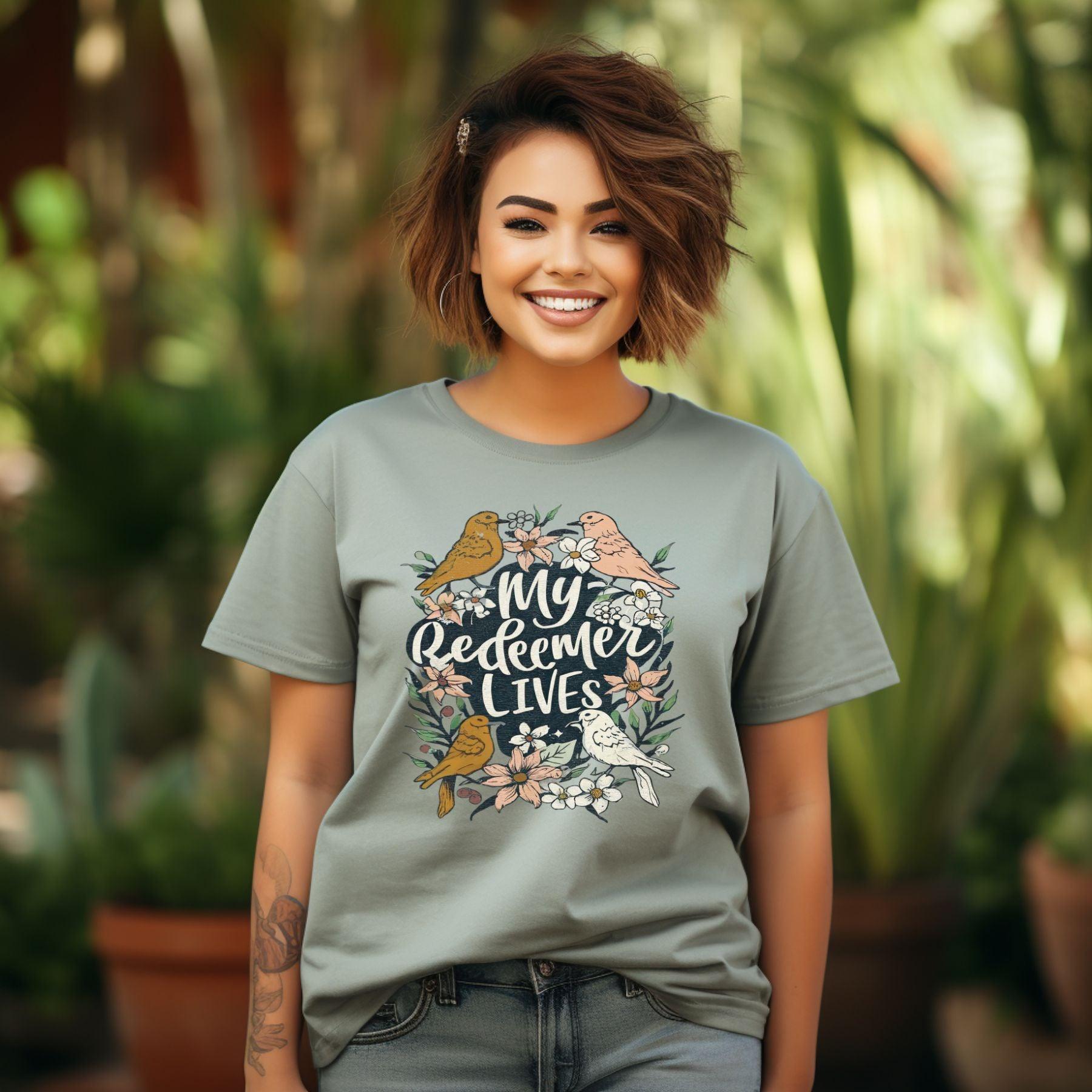 My Redeemer Lives Easter Women’s Plus Short Sleeve - JT Footprint Apparel