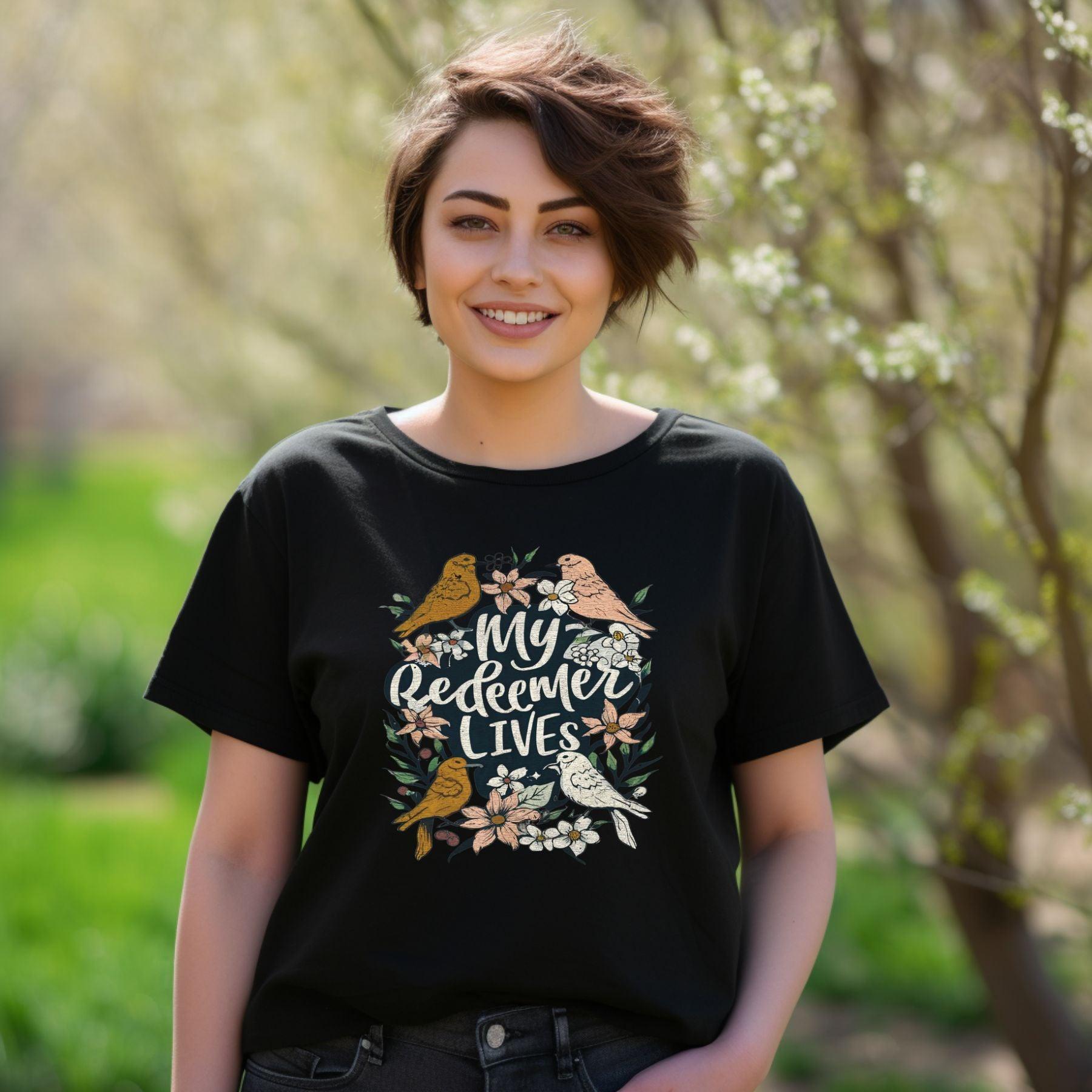 My Redeemer Lives Easter Women’s Plus Short Sleeve - JT Footprint Apparel