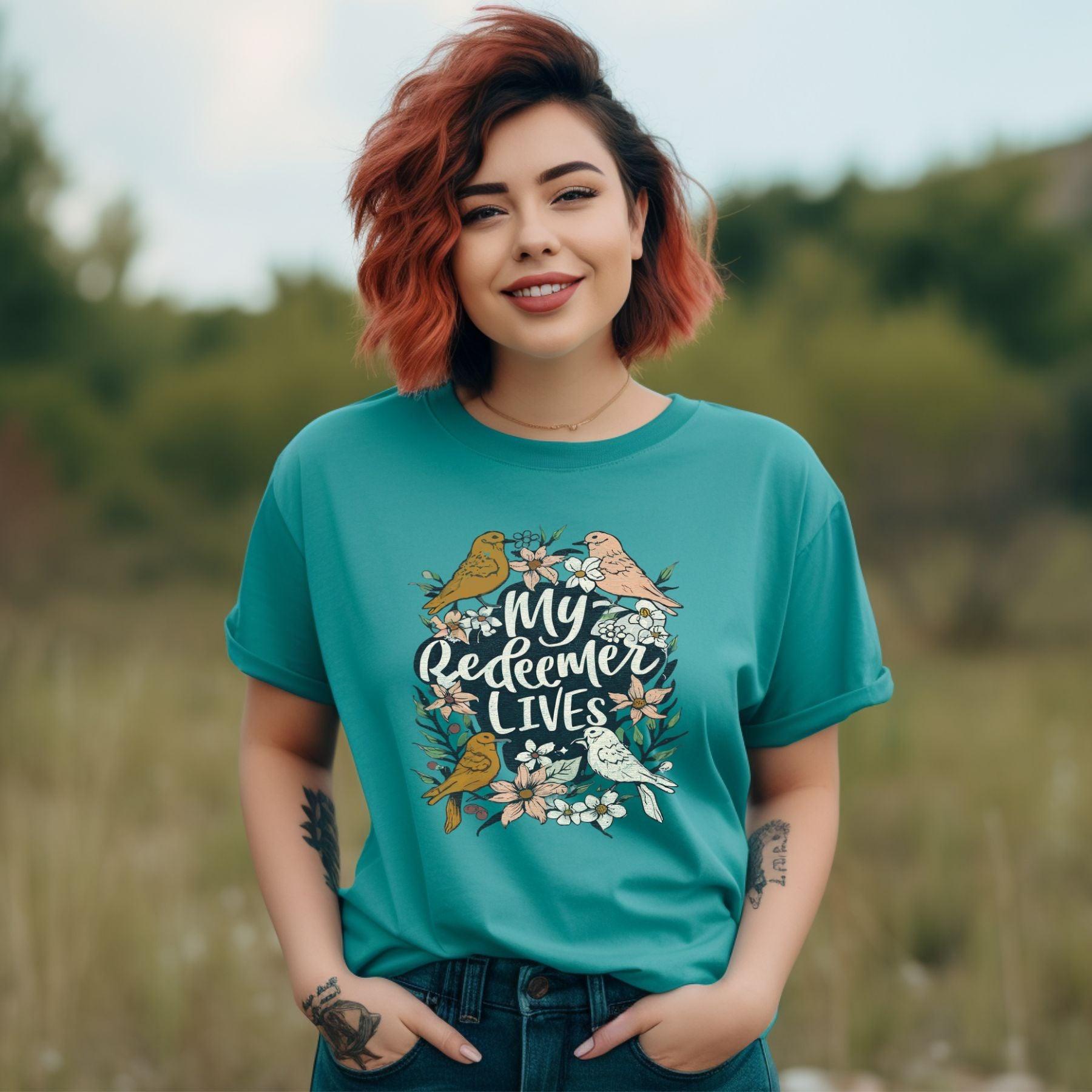 My Redeemer Lives Easter Women’s Plus Short Sleeve - JT Footprint Apparel