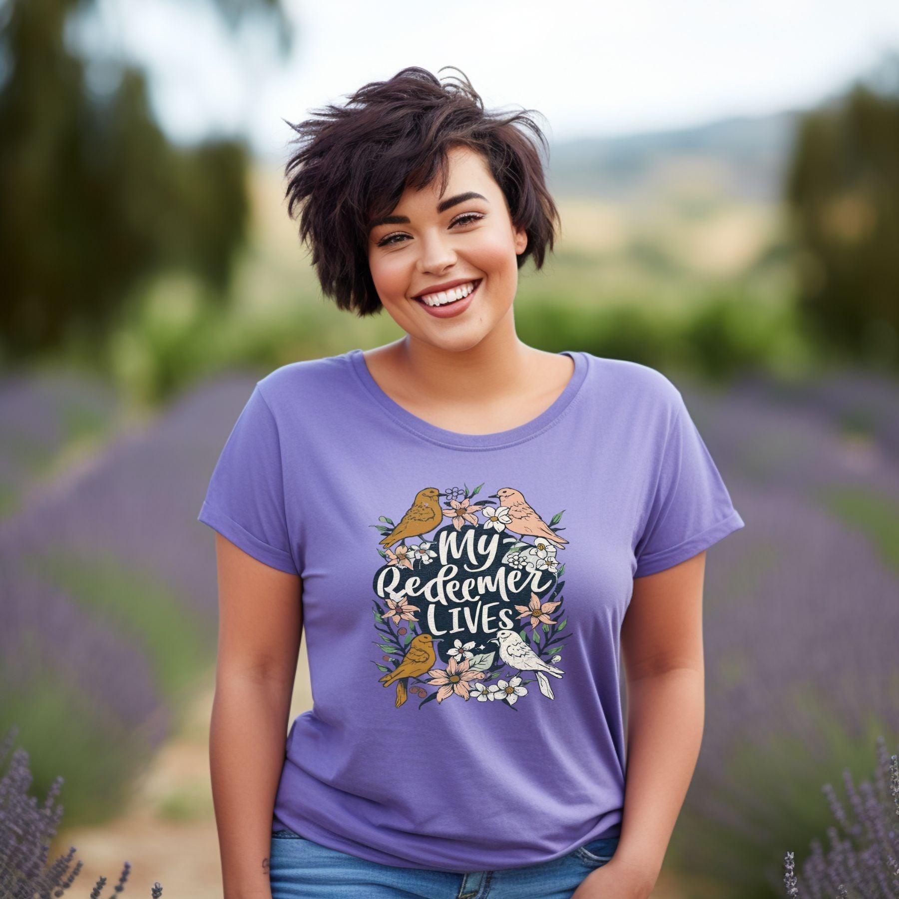 My Redeemer Lives Easter Women’s Plus Short Sleeve - JT Footprint Apparel