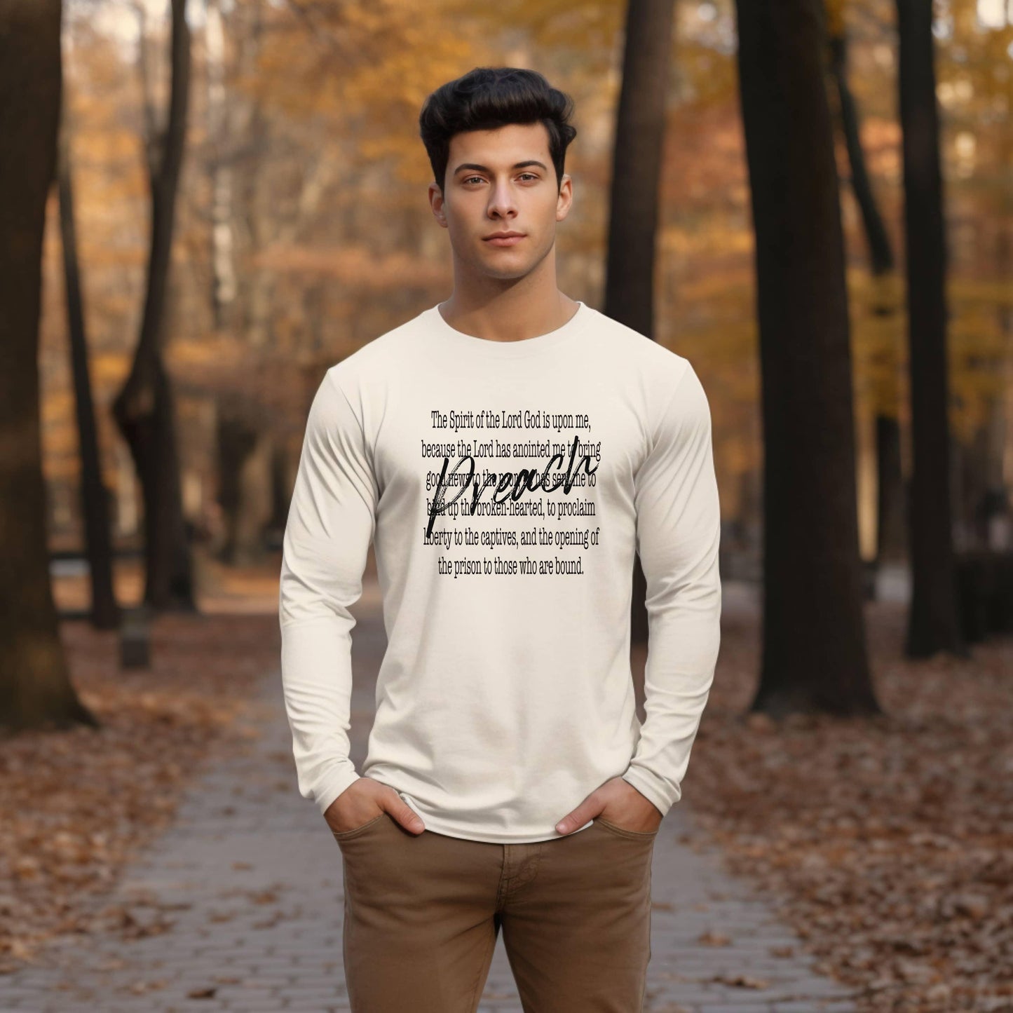 Preach The Spirit Of The Lord Is Upon Me Men’s Long Sleeve - JT Footprint Apparel