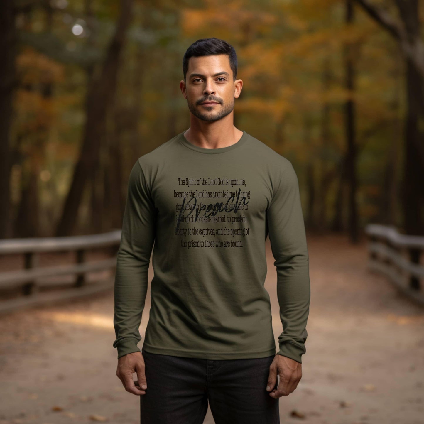 Preach The Spirit Of The Lord Is Upon Me Men’s Long Sleeve - JT Footprint Apparel