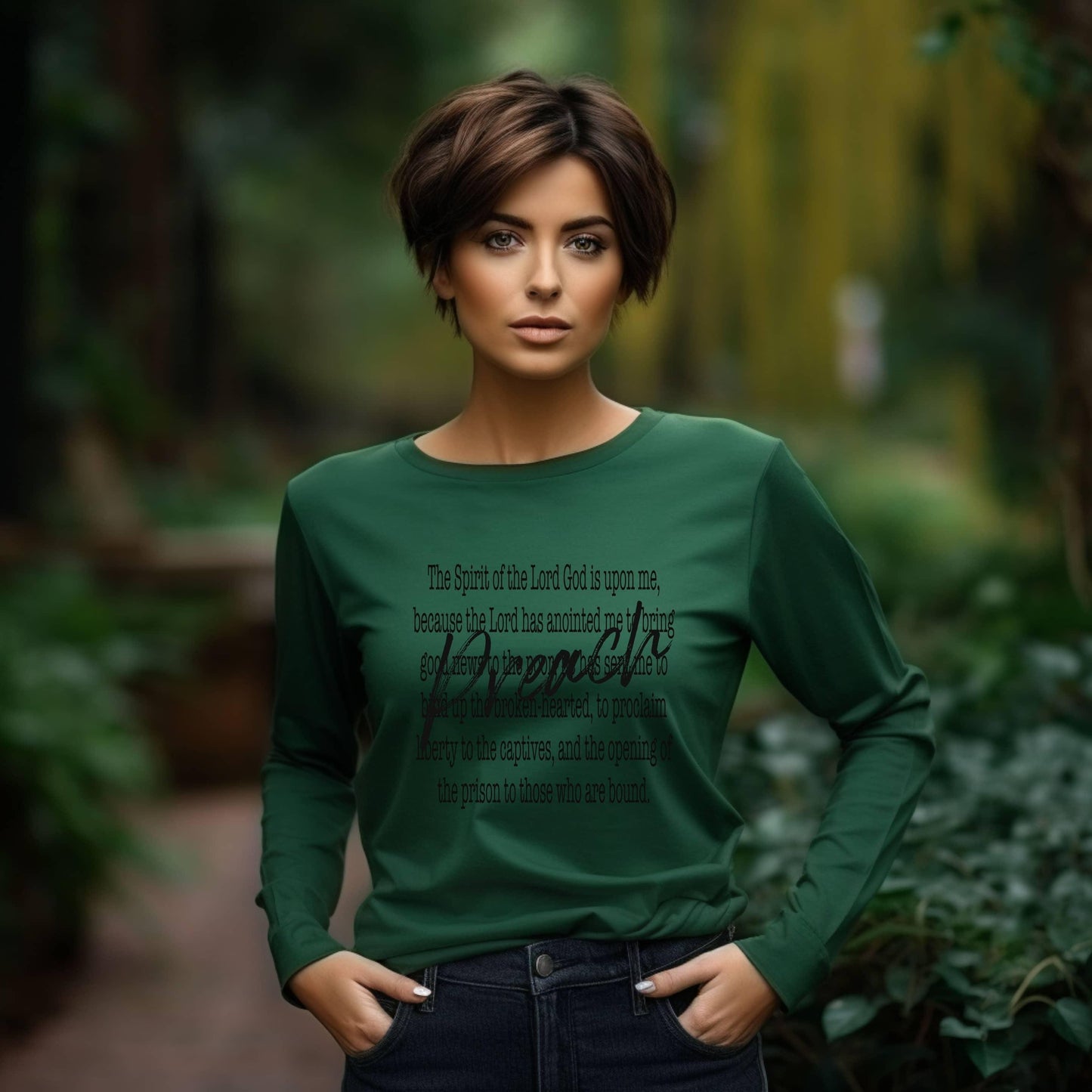Preach The Spirit Of The Lord Is Upon Me Women’s Long Sleeve Tee - JT Footprint Apparel