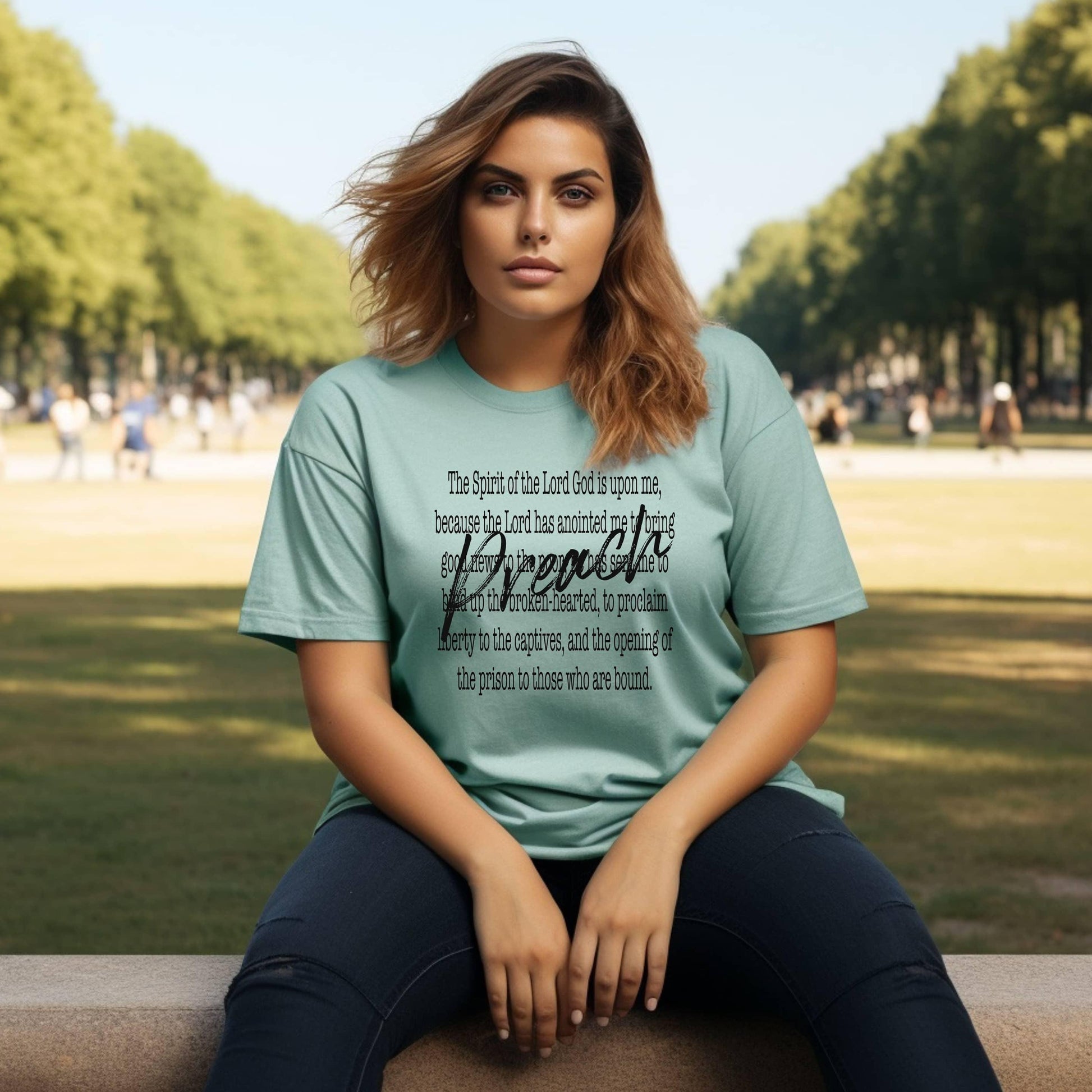 Preach The Spirit Of The Lord Is Upon Me Women’s Plus Tee - JT Footprint Apparel