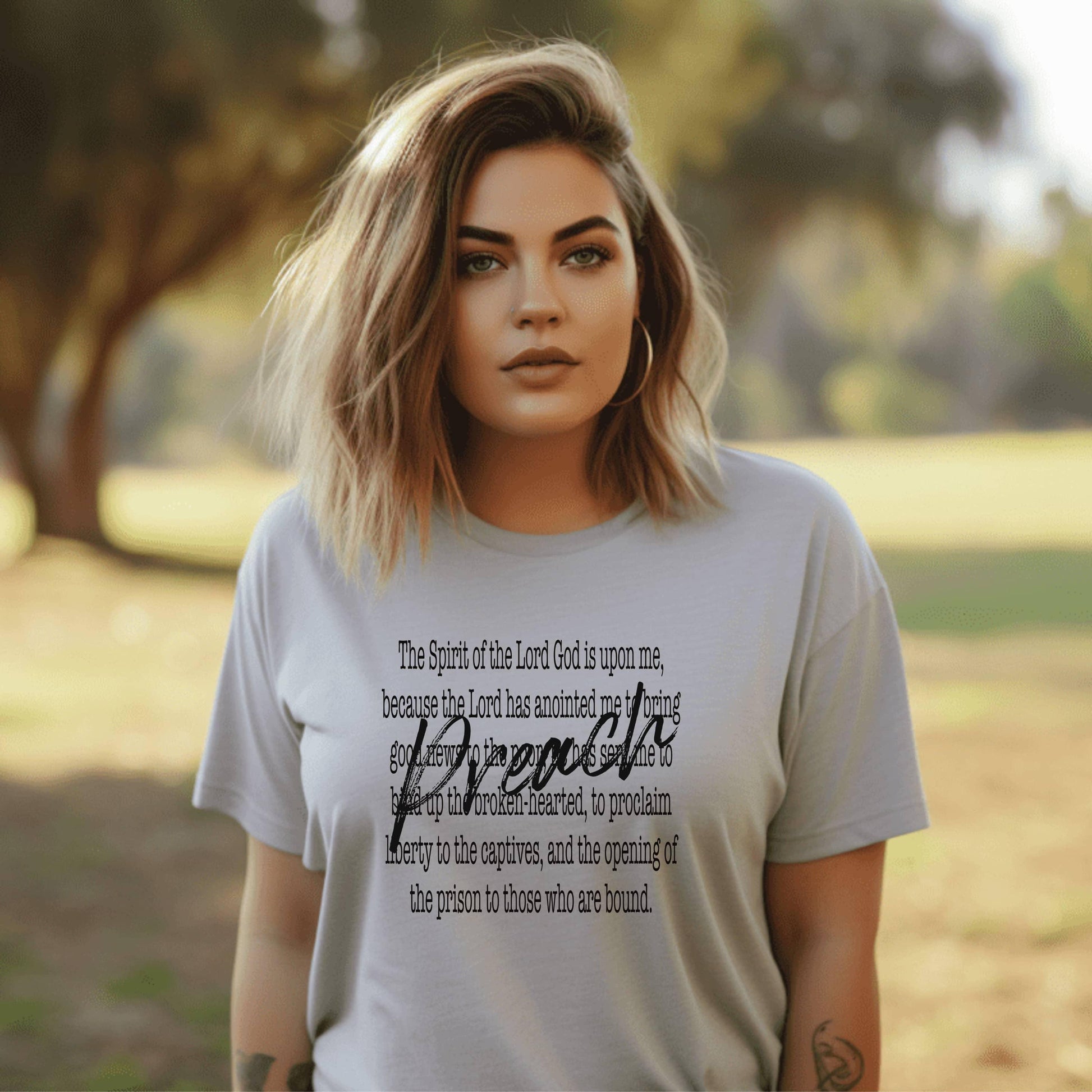 Preach The Spirit Of The Lord Is Upon Me Women’s Plus Tee - JT Footprint Apparel