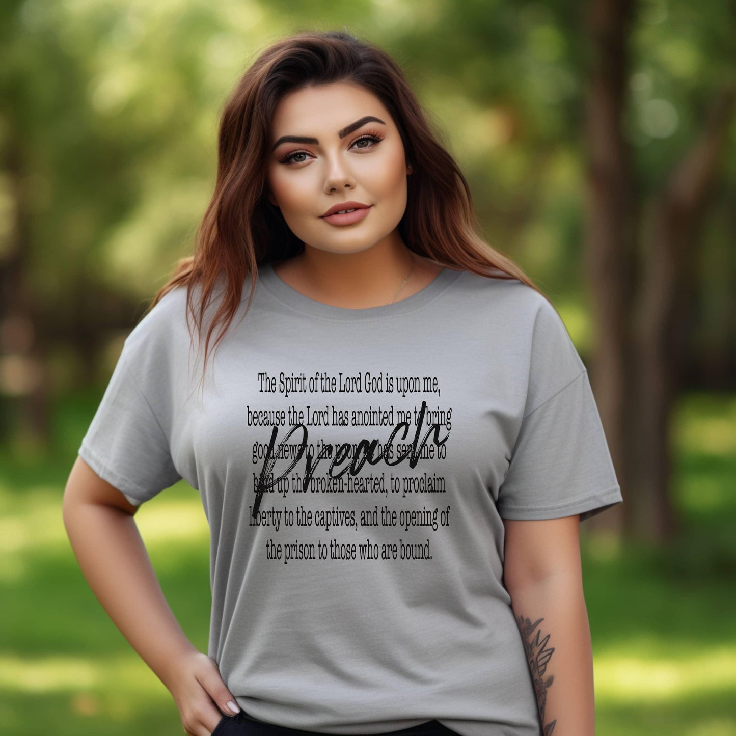 Preach The Spirit Of The Lord Is Upon Me Women’s Plus Tee - JT Footprint Apparel