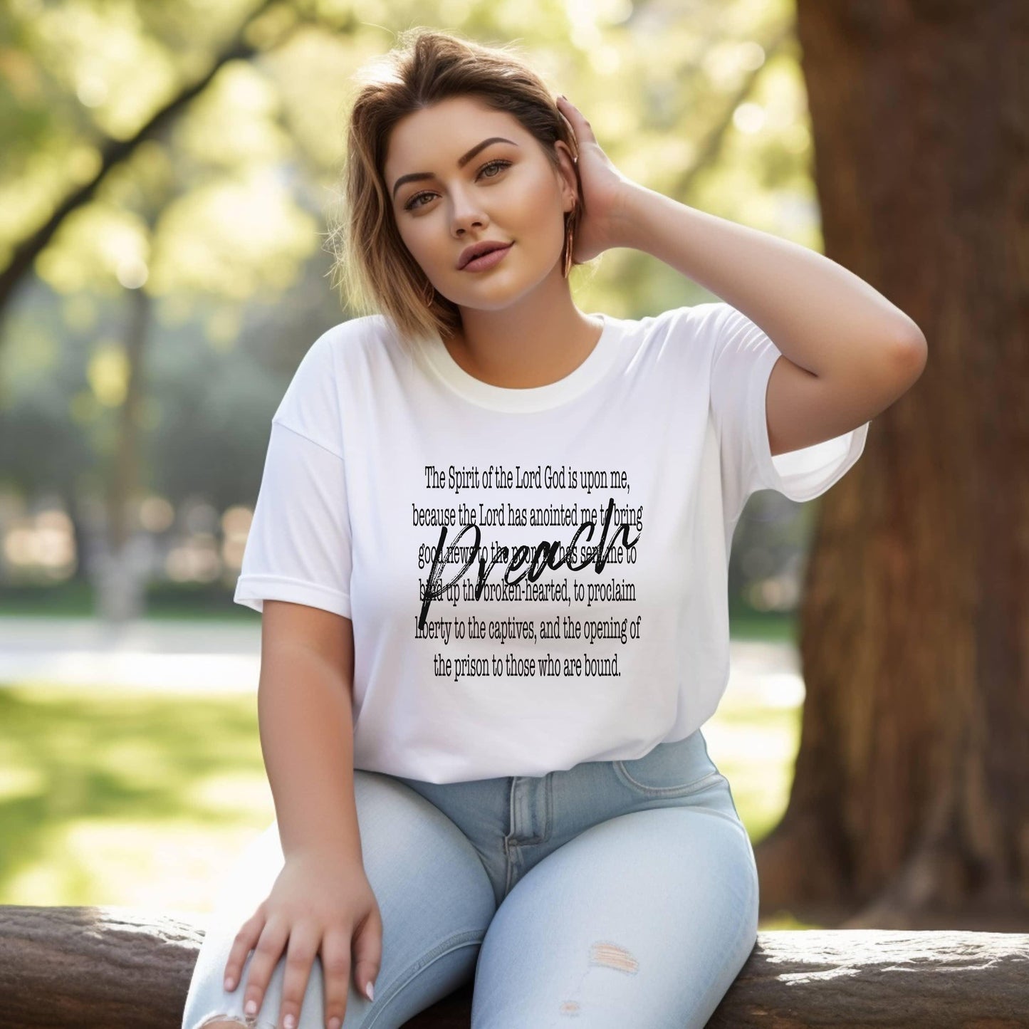 Preach The Spirit Of The Lord Is Upon Me Women’s Plus Tee - JT Footprint Apparel