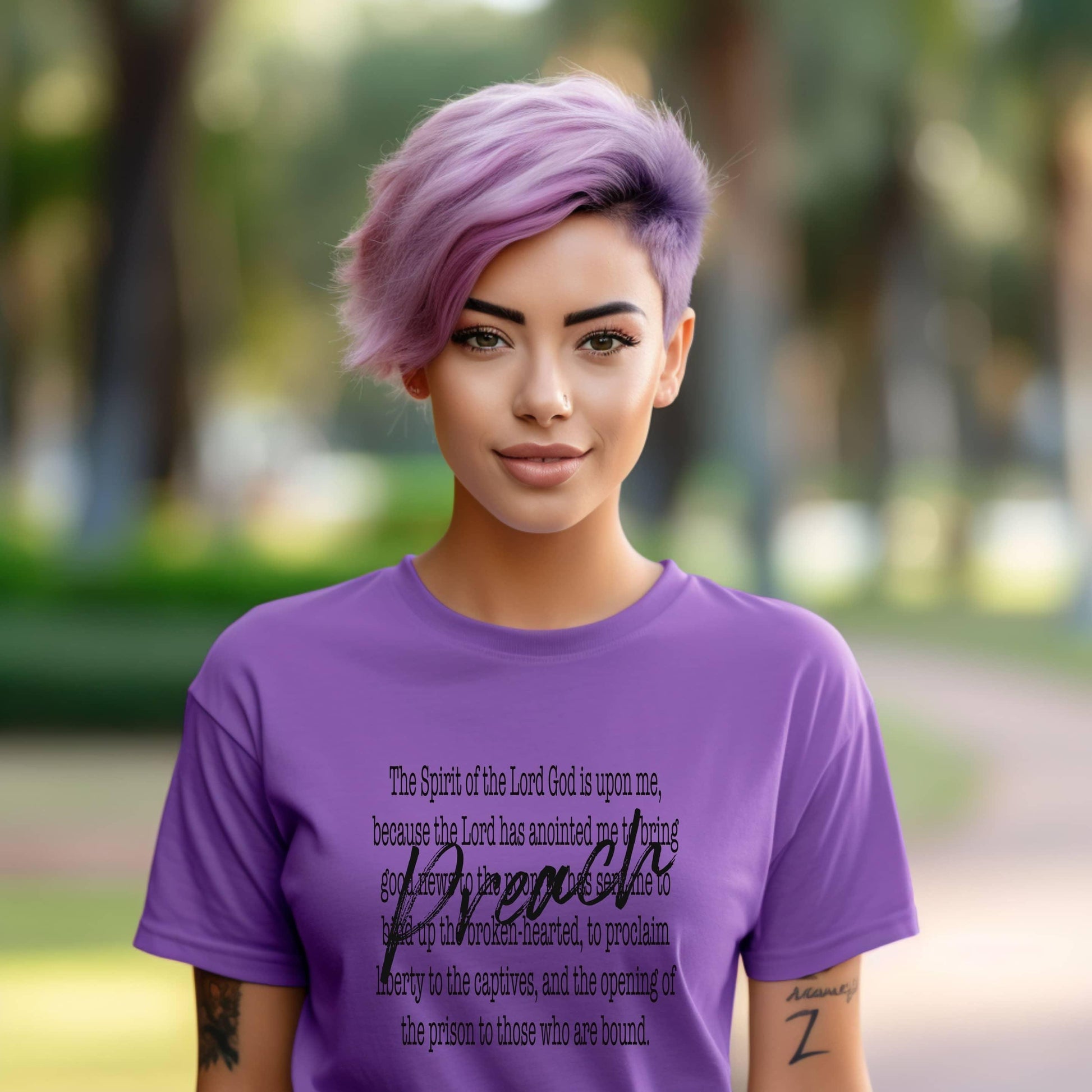 Preach The Spirit Of The Lord Is Upon Me Women’s Tee - JT Footprint Apparel