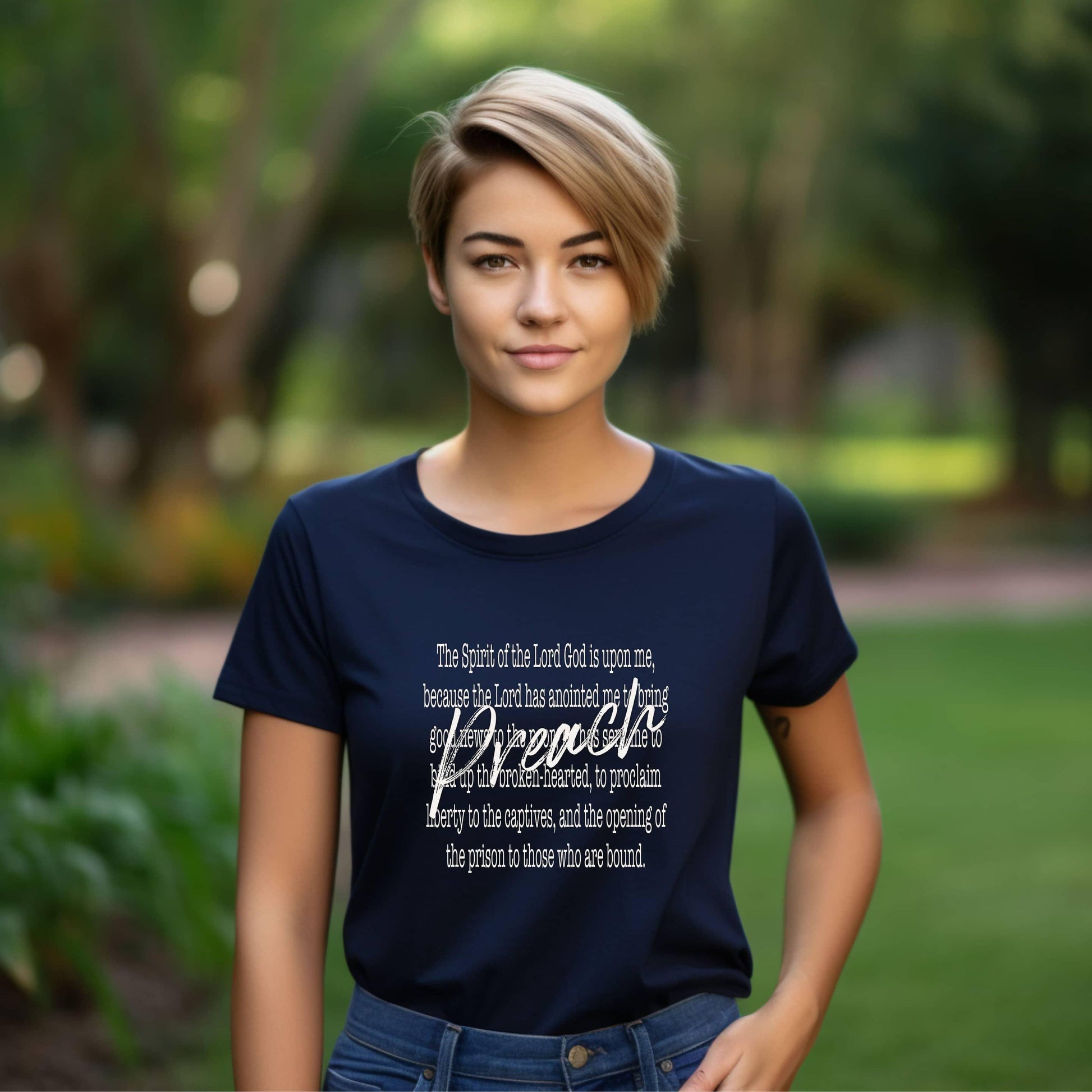 Preach The Spirit Of The Lord Is Upon Me Women’s Tee - JT Footprint Apparel