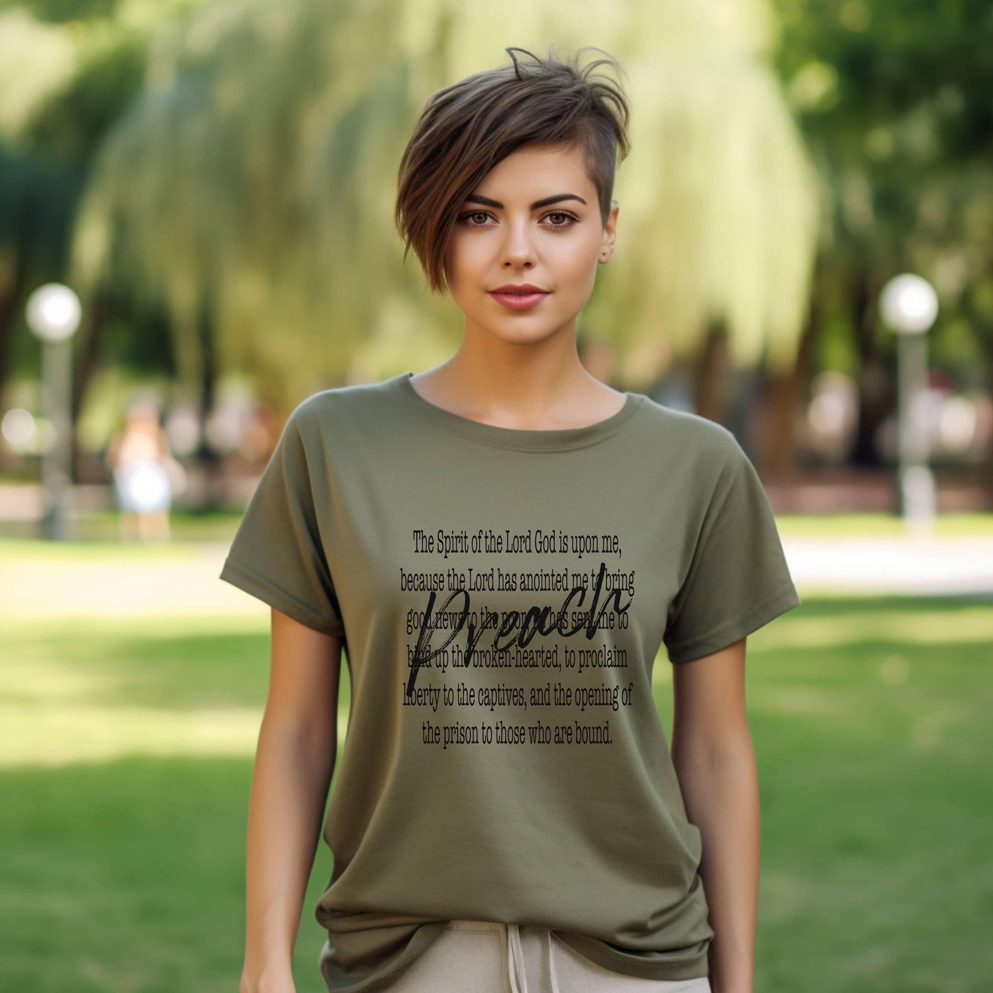 Preach The Spirit Of The Lord Is Upon Me Women’s Tee - JT Footprint Apparel