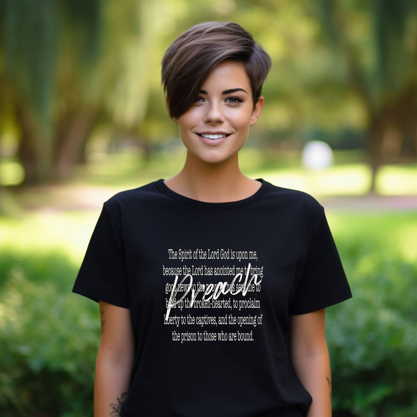 Preach The Spirit Of The Lord Is Upon Me Women’s Tee - JT Footprint Apparel