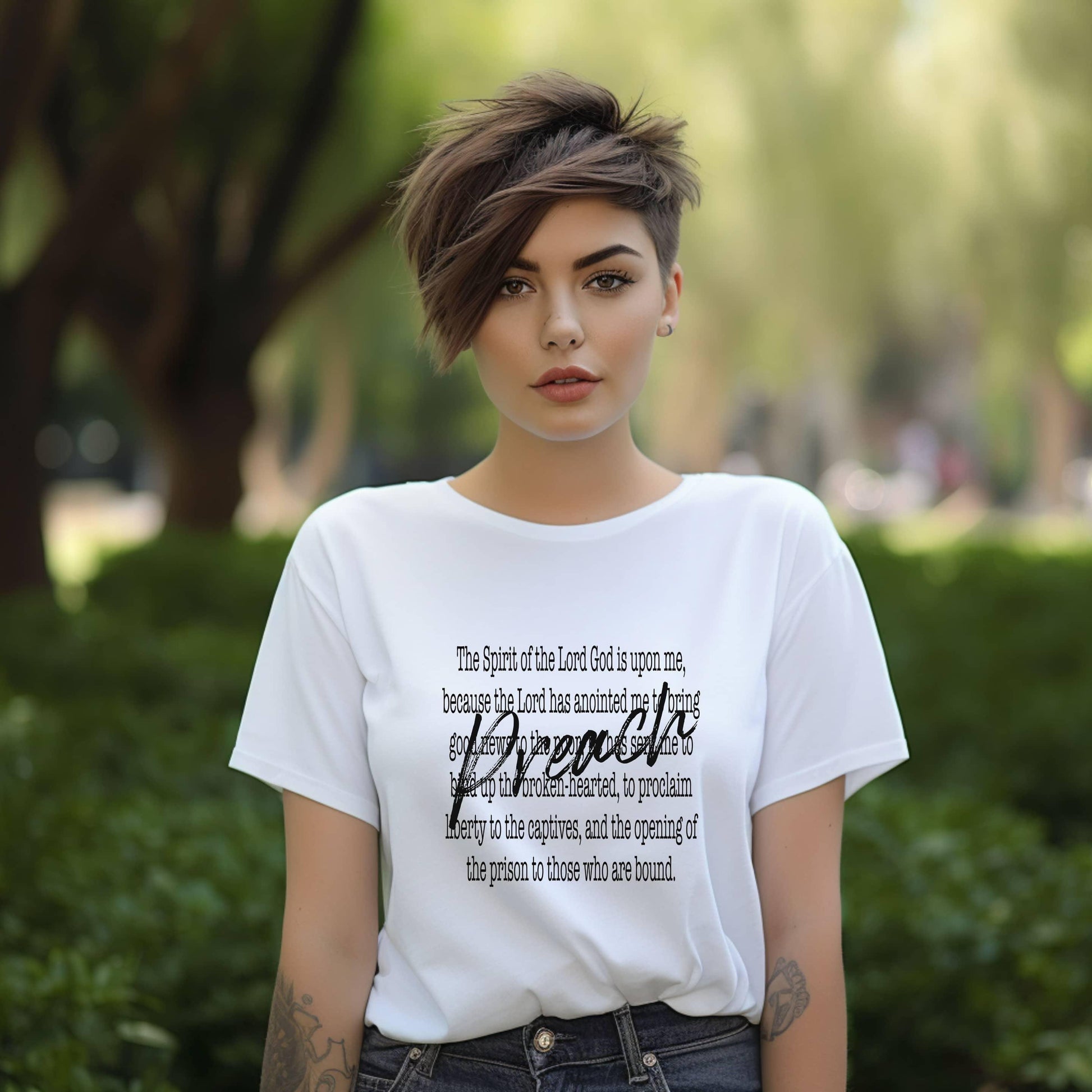 Preach The Spirit Of The Lord Is Upon Me Women’s Tee - JT Footprint Apparel