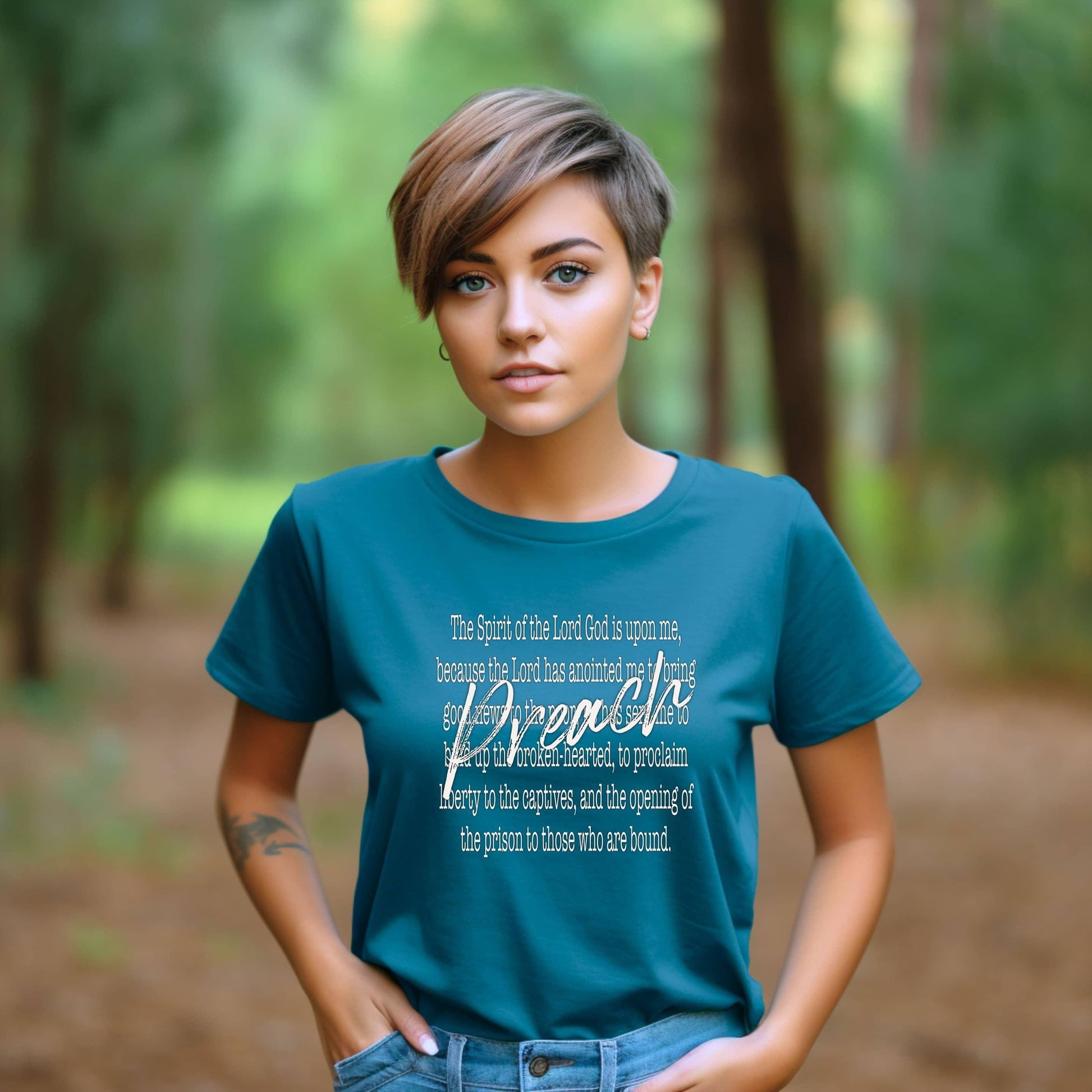 Preach The Spirit Of The Lord Is Upon Me Women’s Tee - JT Footprint Apparel