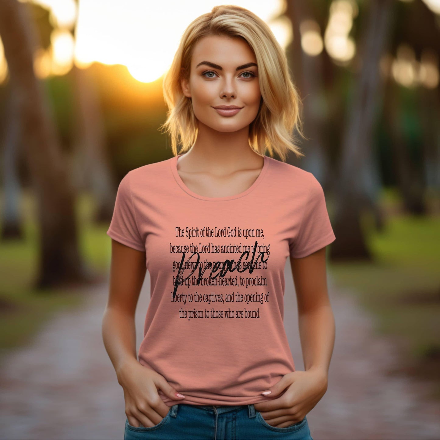 Preach The Spirit Of The Lord Is Upon Me Women’s Tee - JT Footprint Apparel