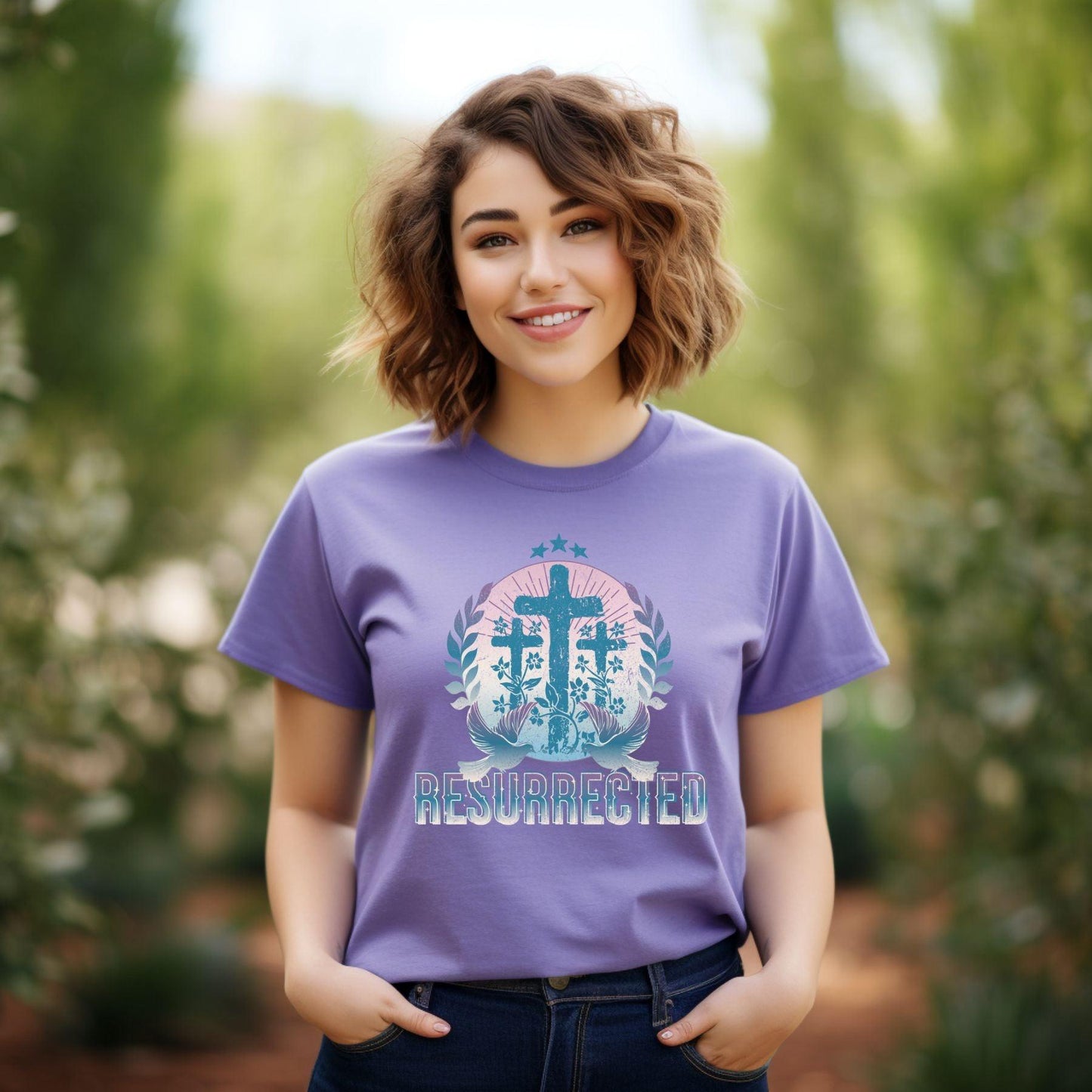 Resurrected Easter Women’s Short Sleeve - JT Footprint Apparel