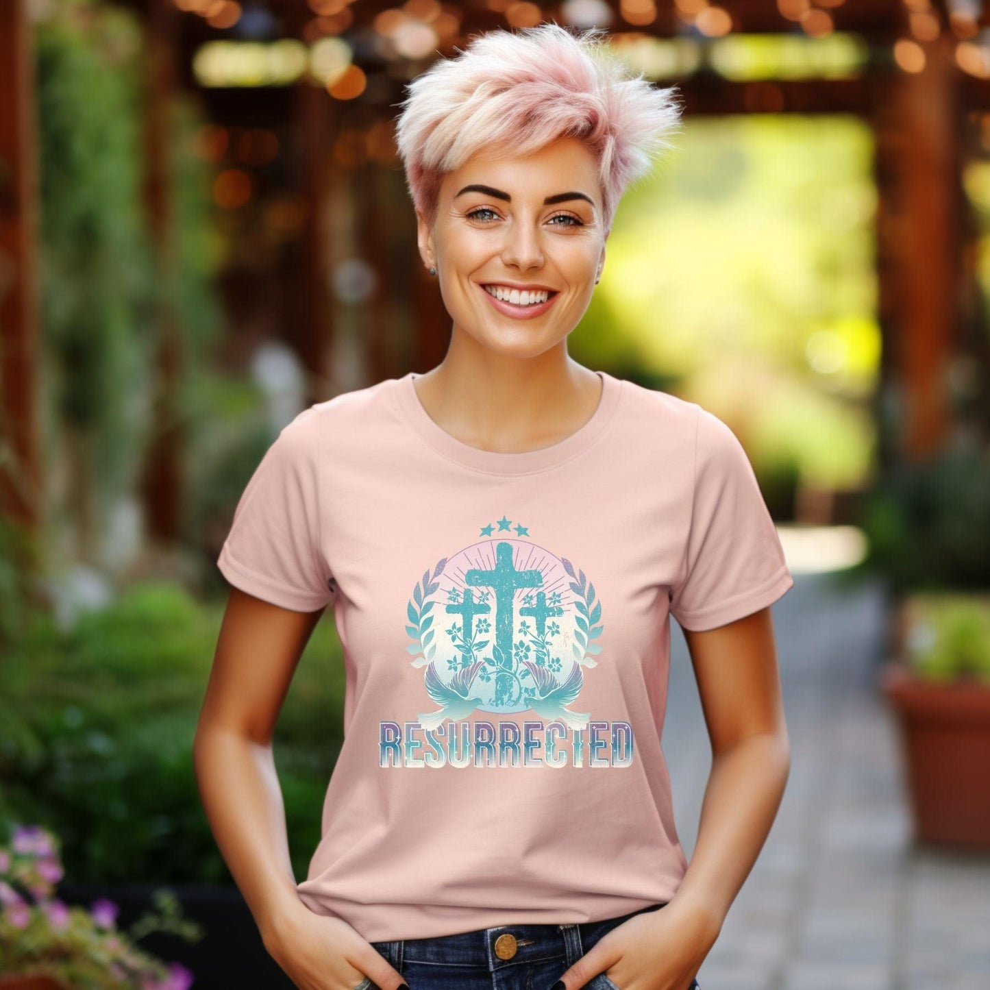 Resurrected Easter Women’s Short Sleeve - JT Footprint Apparel