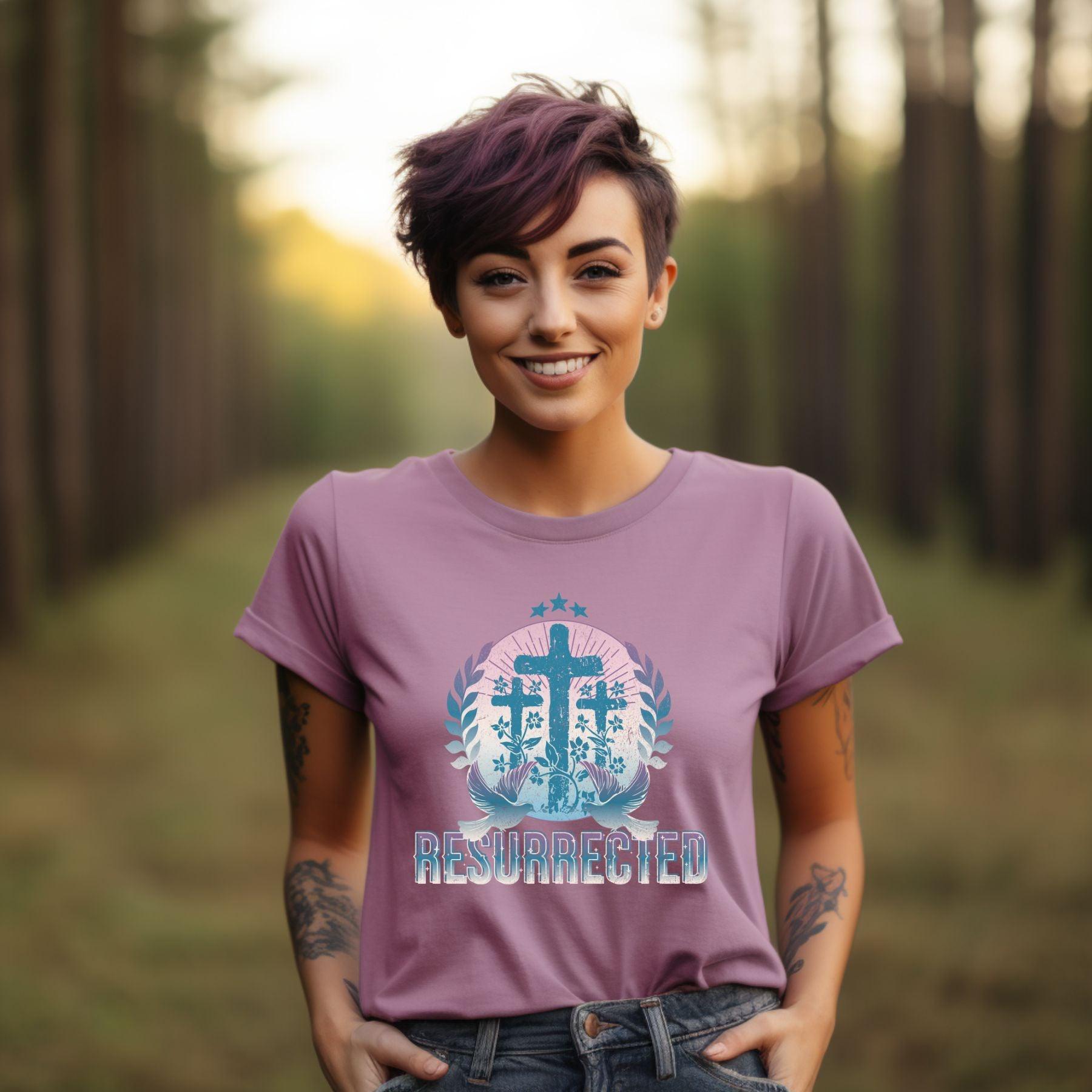 Resurrected Easter Women’s Short Sleeve - JT Footprint Apparel