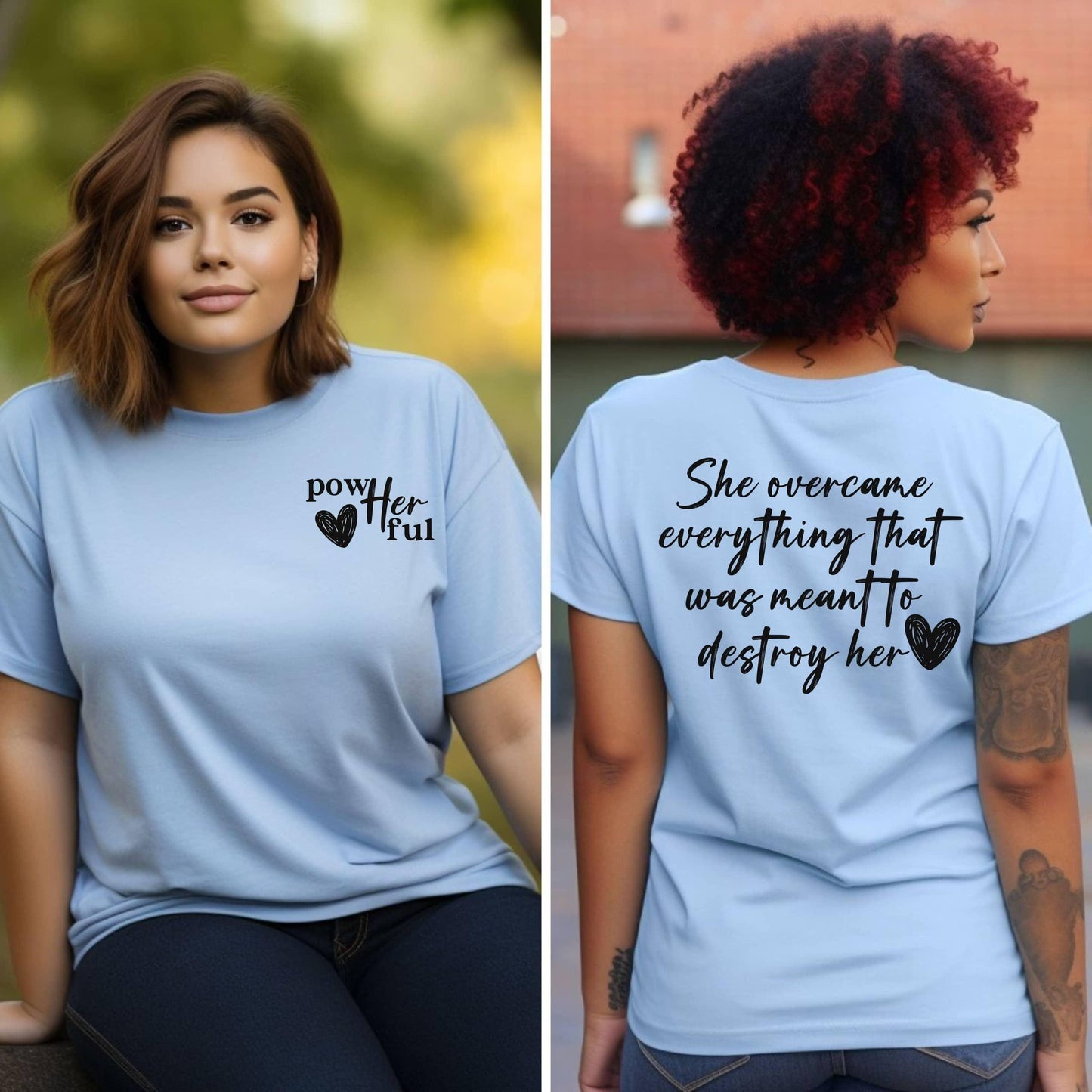 She Overcame Everything Meant To Destroy Her Women’s Plus Tee - JT Footprint Apparel