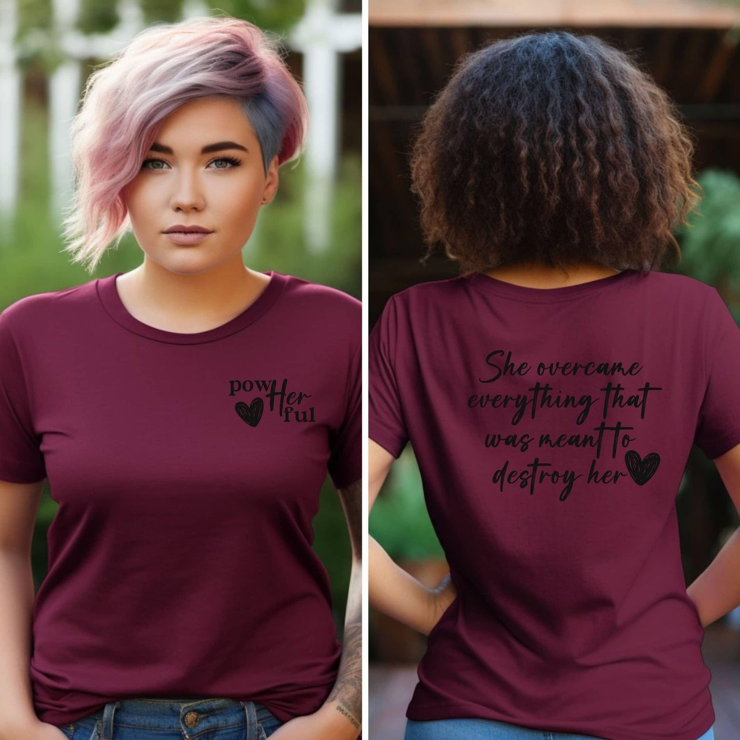 She Overcame Everything Meant To Destroy Her Women’s Plus Tee - JT Footprint Apparel