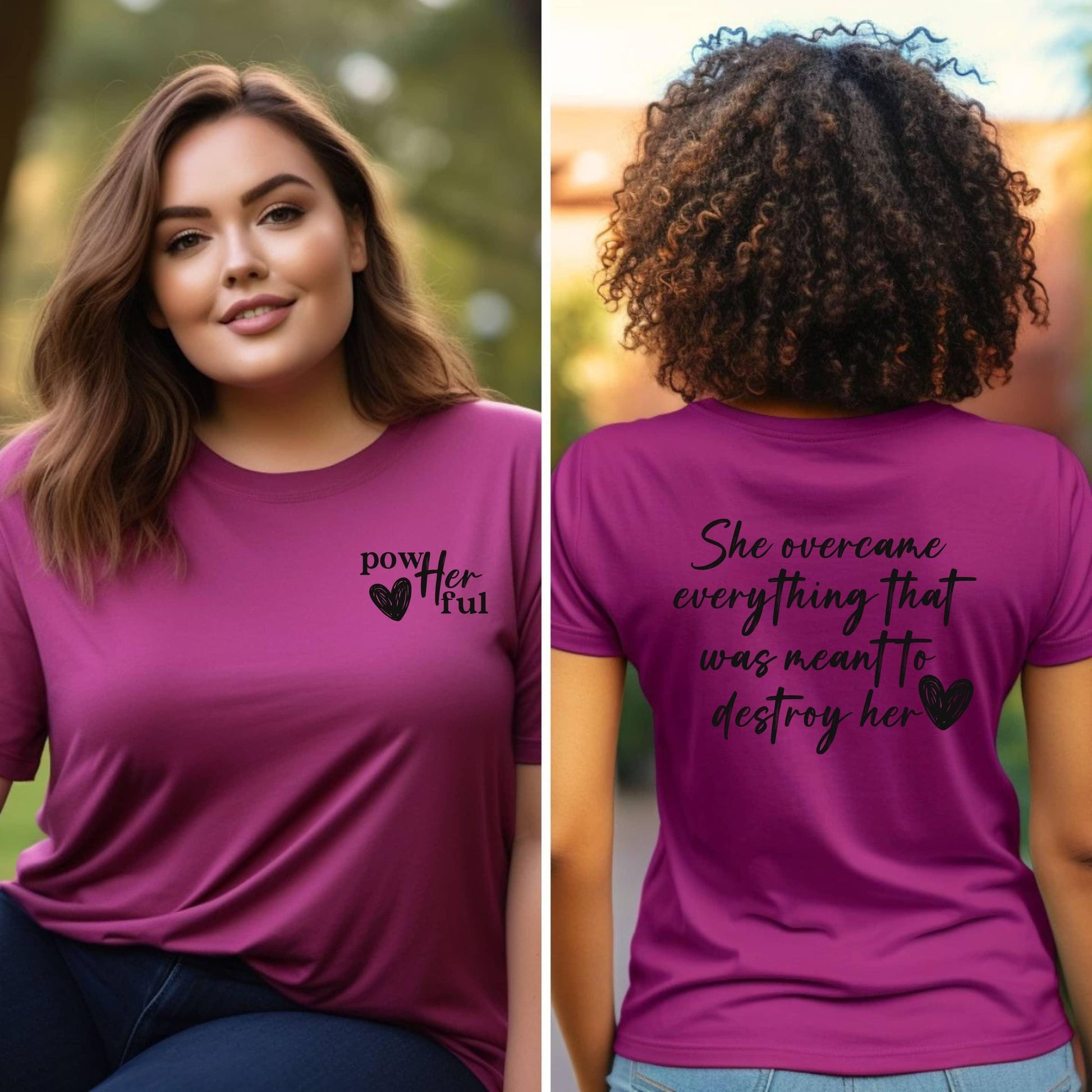 She Overcame Everything Meant To Destroy Her Women’s Plus Tee - JT Footprint Apparel