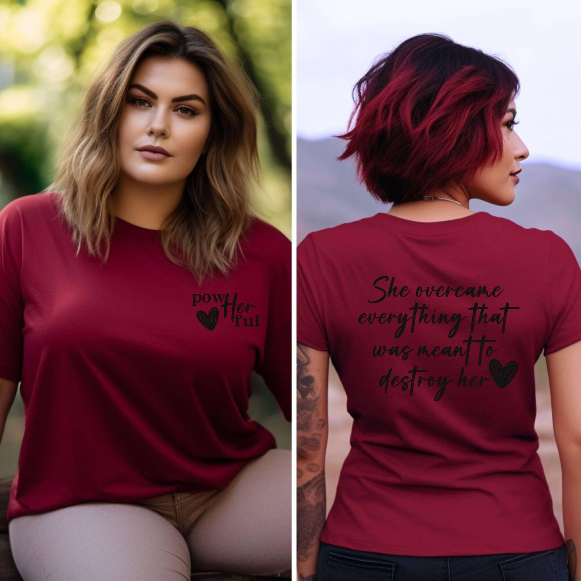 She Overcame Everything Meant To Destroy Her Women’s Plus Tee - JT Footprint Apparel