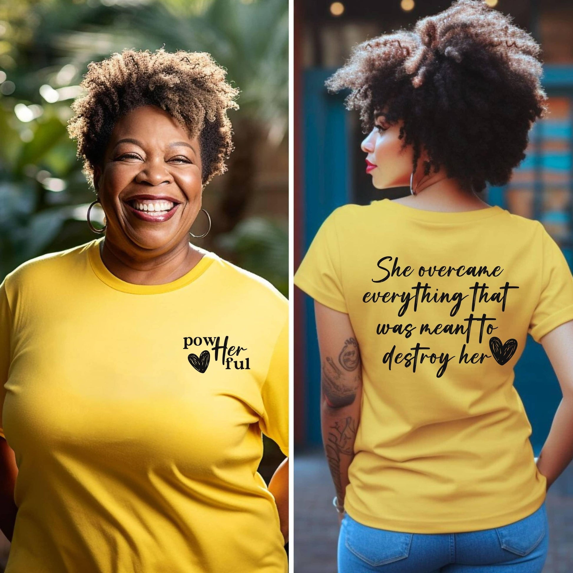 She Overcame Everything Meant To Destroy Her Women’s Plus Tee - JT Footprint Apparel