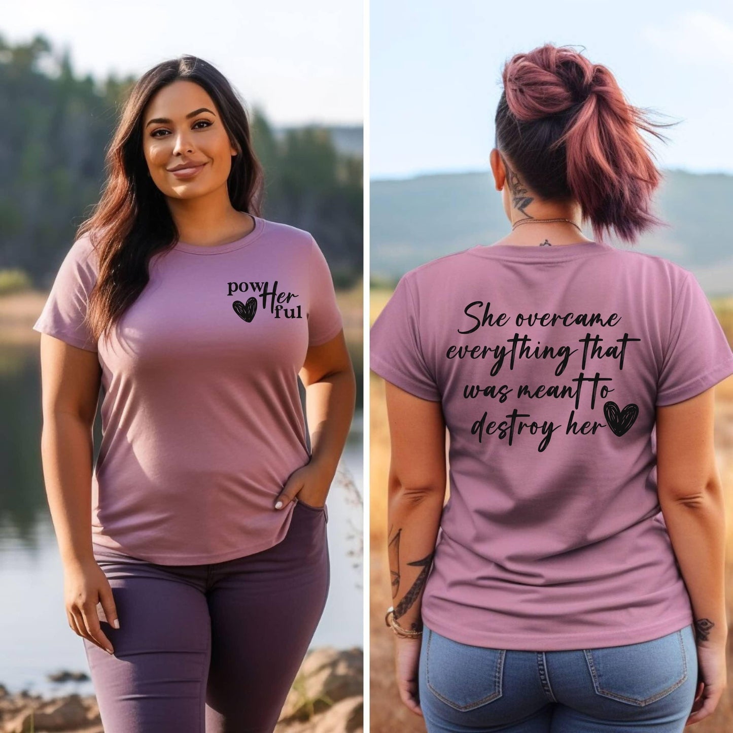 She Overcame Everything Meant To Destroy Her Women’s Plus Tee - JT Footprint Apparel